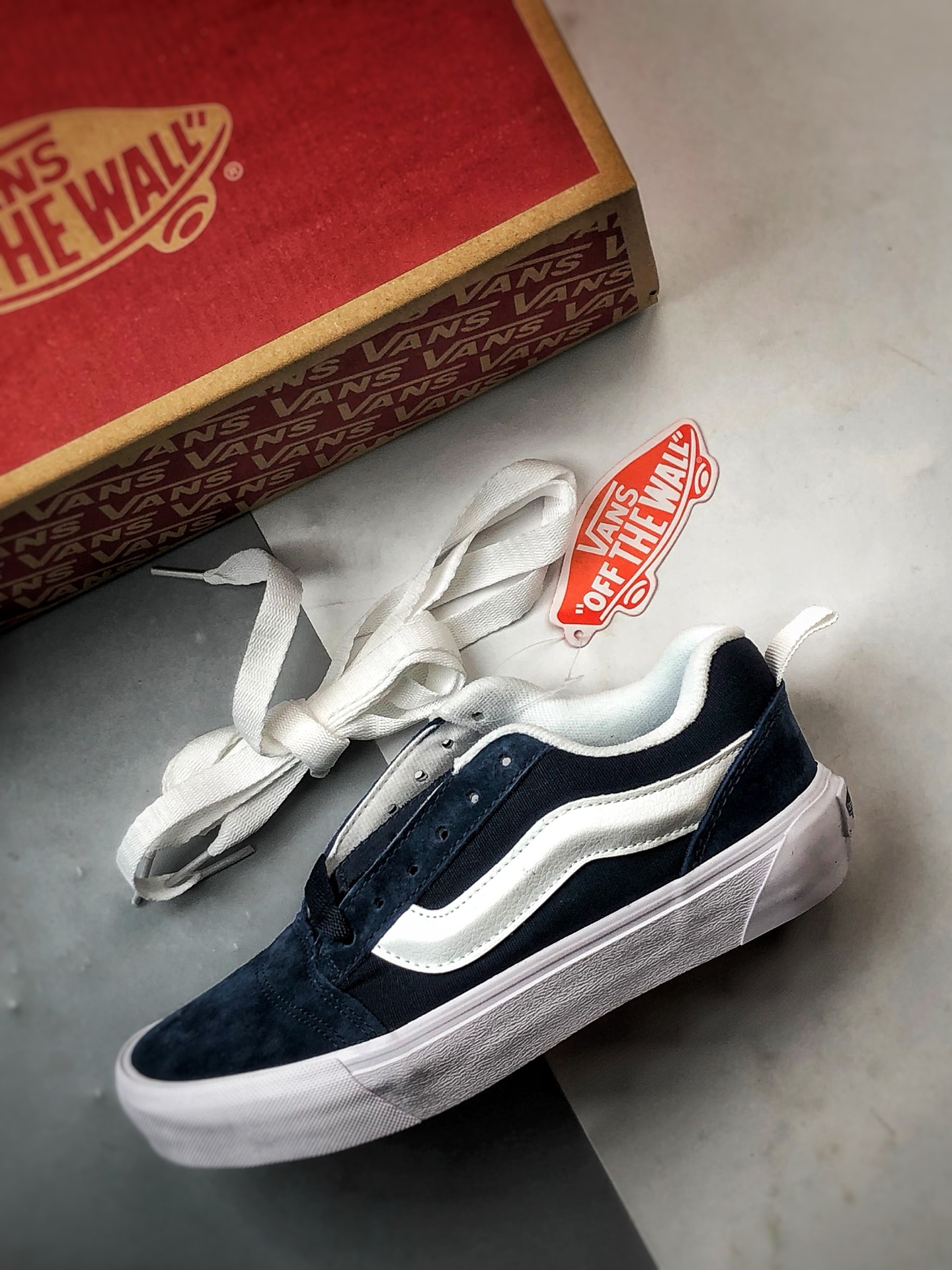 140 Vans Knu Skool 藏蓝 万斯官方 低帮复古休闲硫化面包鞋
