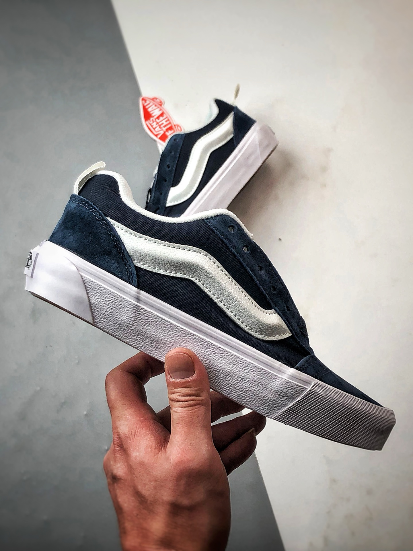 140 Vans Knu Skool 藏蓝 万斯官方 低帮复古休闲硫化面包鞋