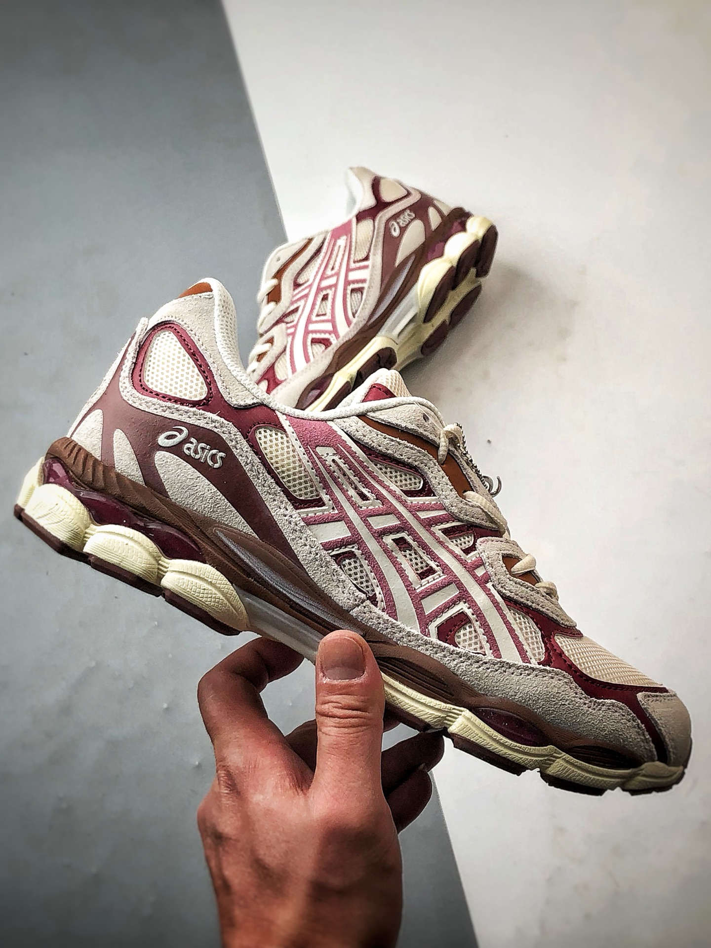220 Asics Gel-NYC 复古单品 甜粉色 亚瑟士新款厚底街头运动休闲鞋