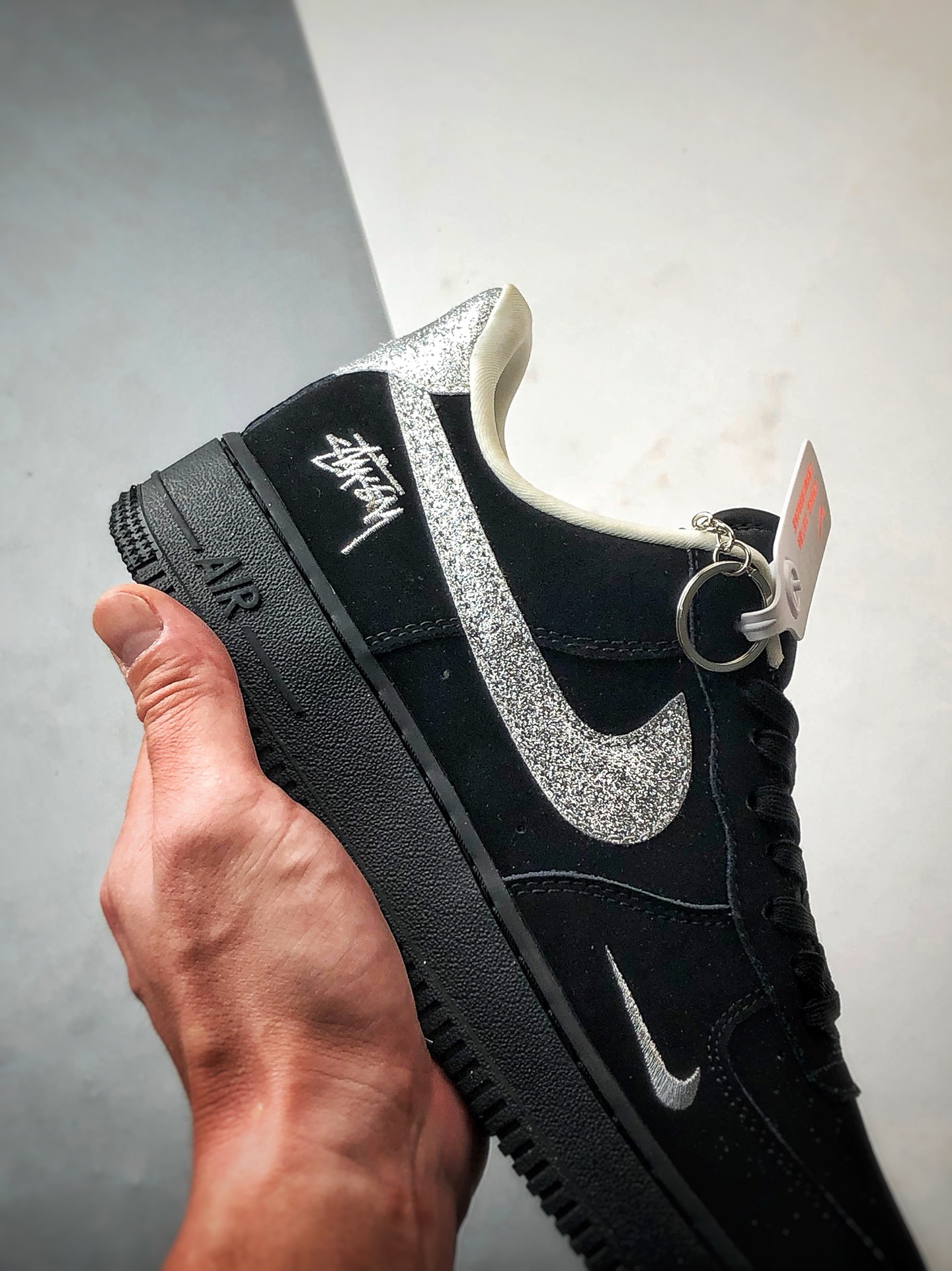 280 Stussy x Air Force 1 Low 黑色银钻钩   DF0188-043