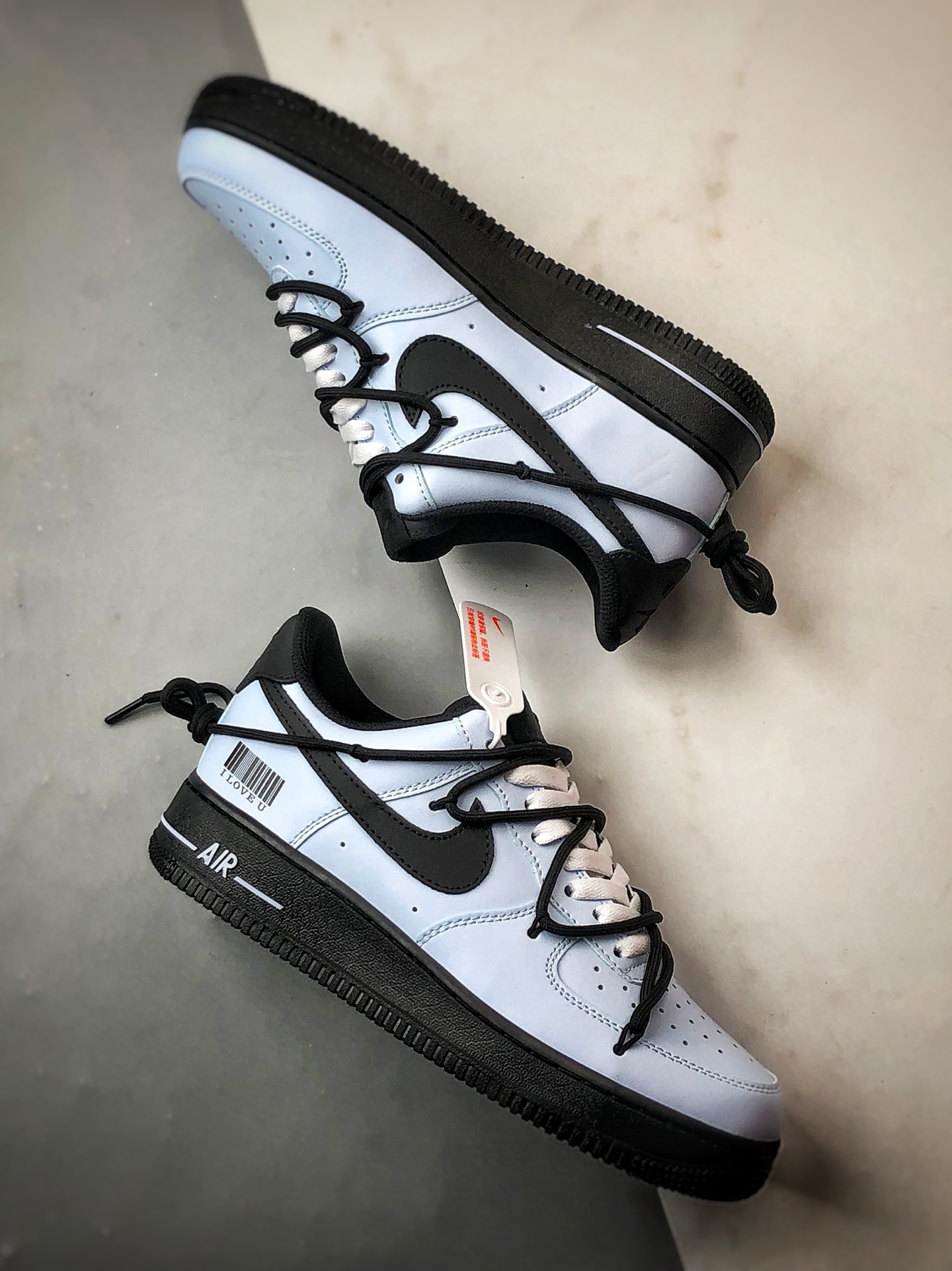 280 【定制球鞋】Air Force 1 Low 梦游晚星 黑蓝解构绑带 经典休闲运动板鞋 ZH0316-067