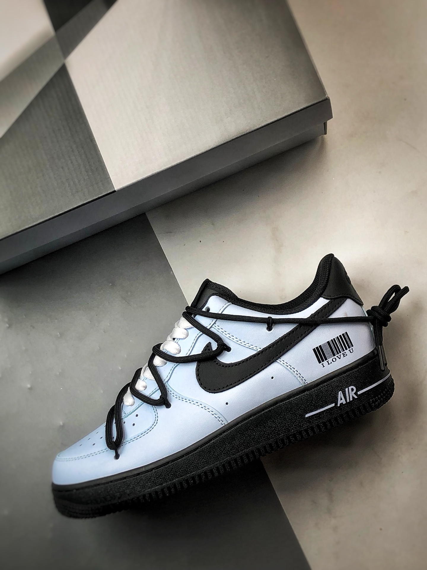 280 【定制球鞋】Air Force 1 Low 梦游晚星 黑蓝解构绑带 经典休闲运动板鞋 ZH0316-067