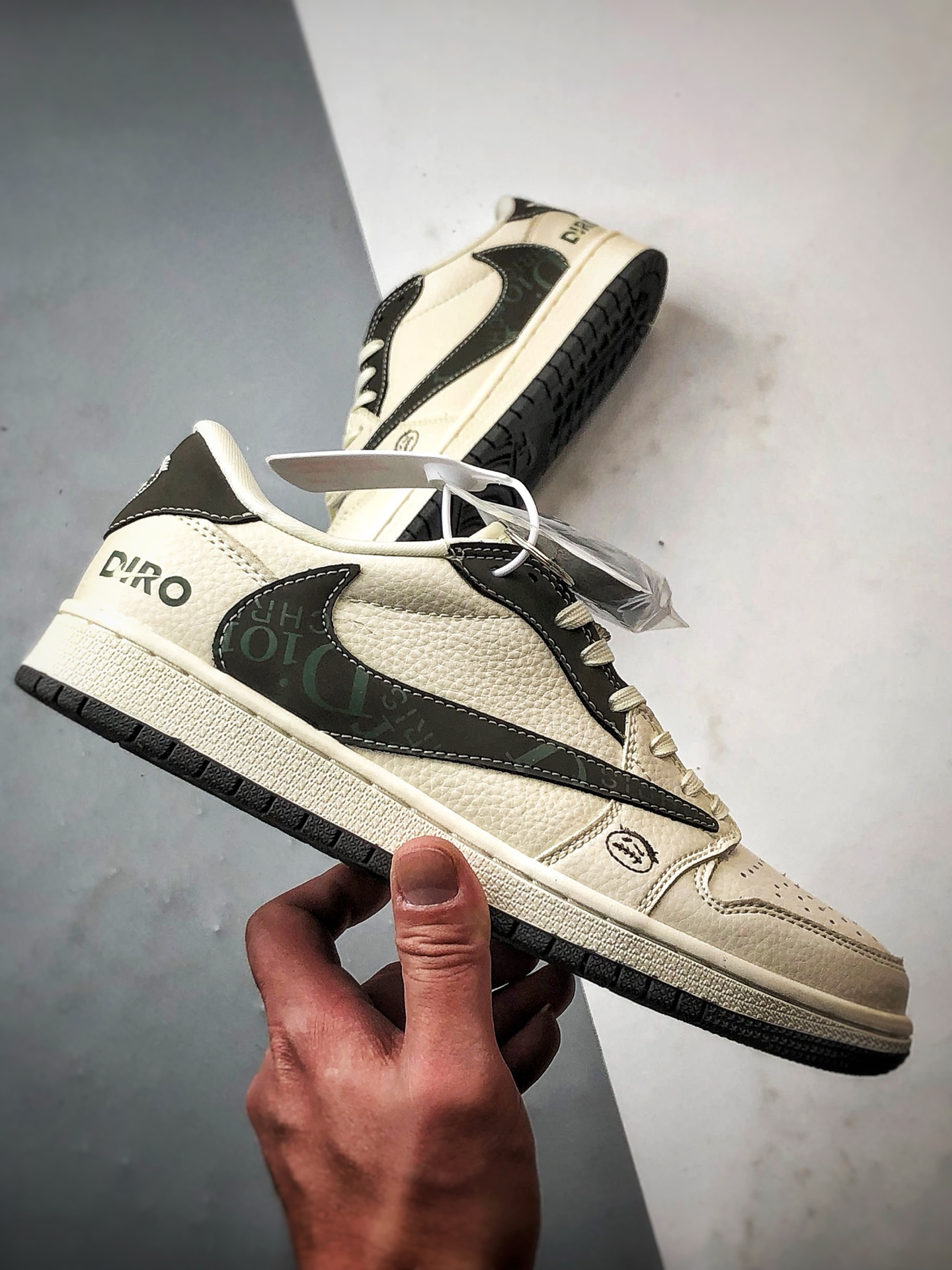 290 Air Jordan 1 Low OG ”高端定制” 迪奥米白灰绿倒钩  LD2025-006
