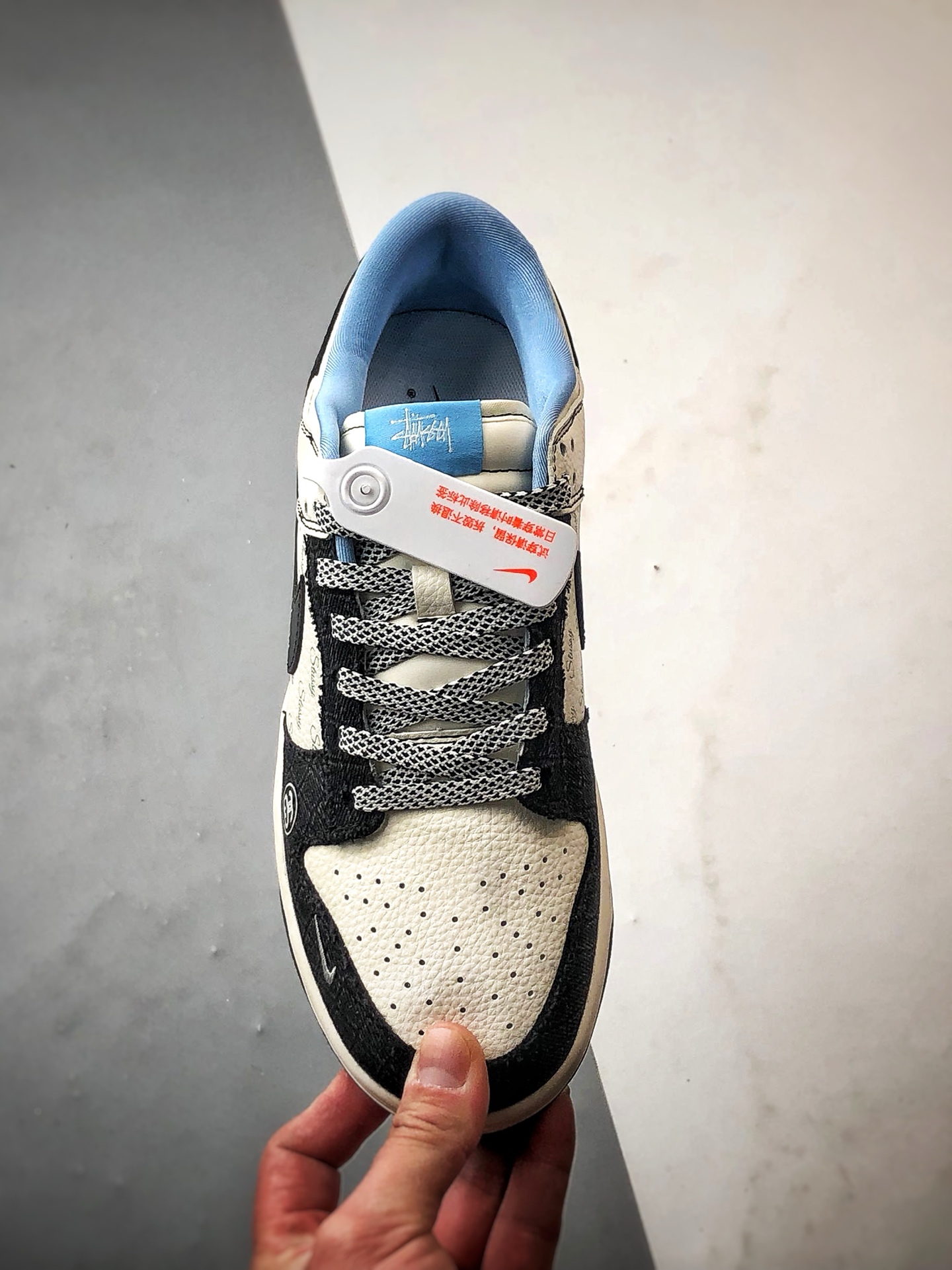 290 NK Dunk Low Retro ”DIY高端定制” 斯图西白黑牛仔布 低帮休闲运动板鞋  ZH2598-267