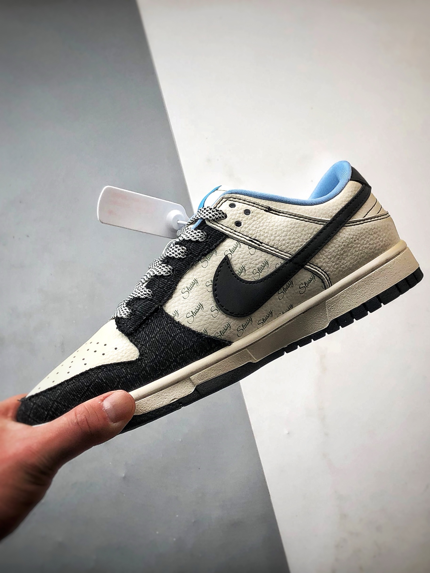 290 NK Dunk Low Retro ”DIY高端定制” 斯图西白黑牛仔布 低帮休闲运动板鞋  ZH2598-267