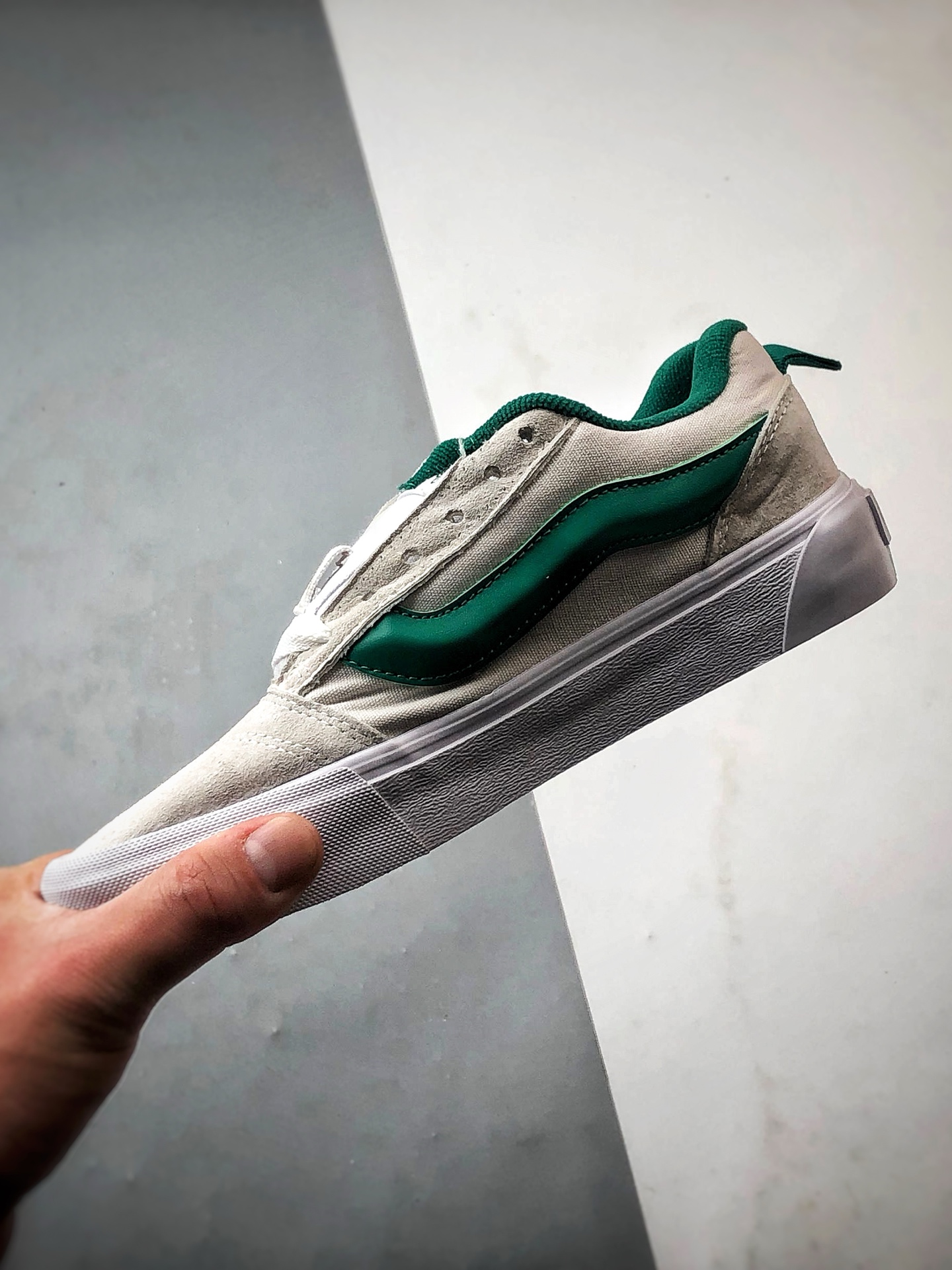 140 Vans Knu Skool 白绿 万斯官方 低帮复古休闲硫化面包鞋