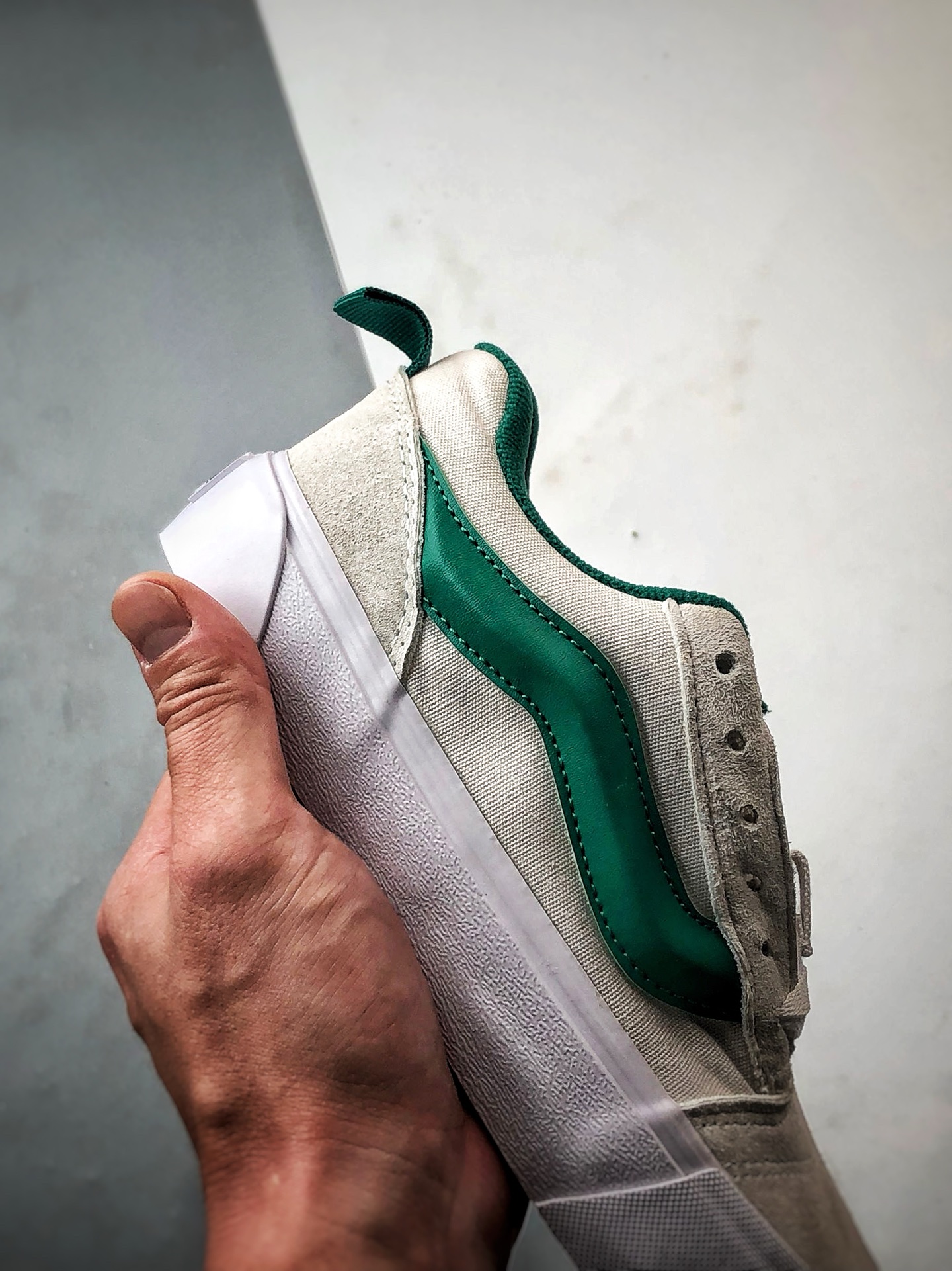 140 Vans Knu Skool 白绿 万斯官方 低帮复古休闲硫化面包鞋