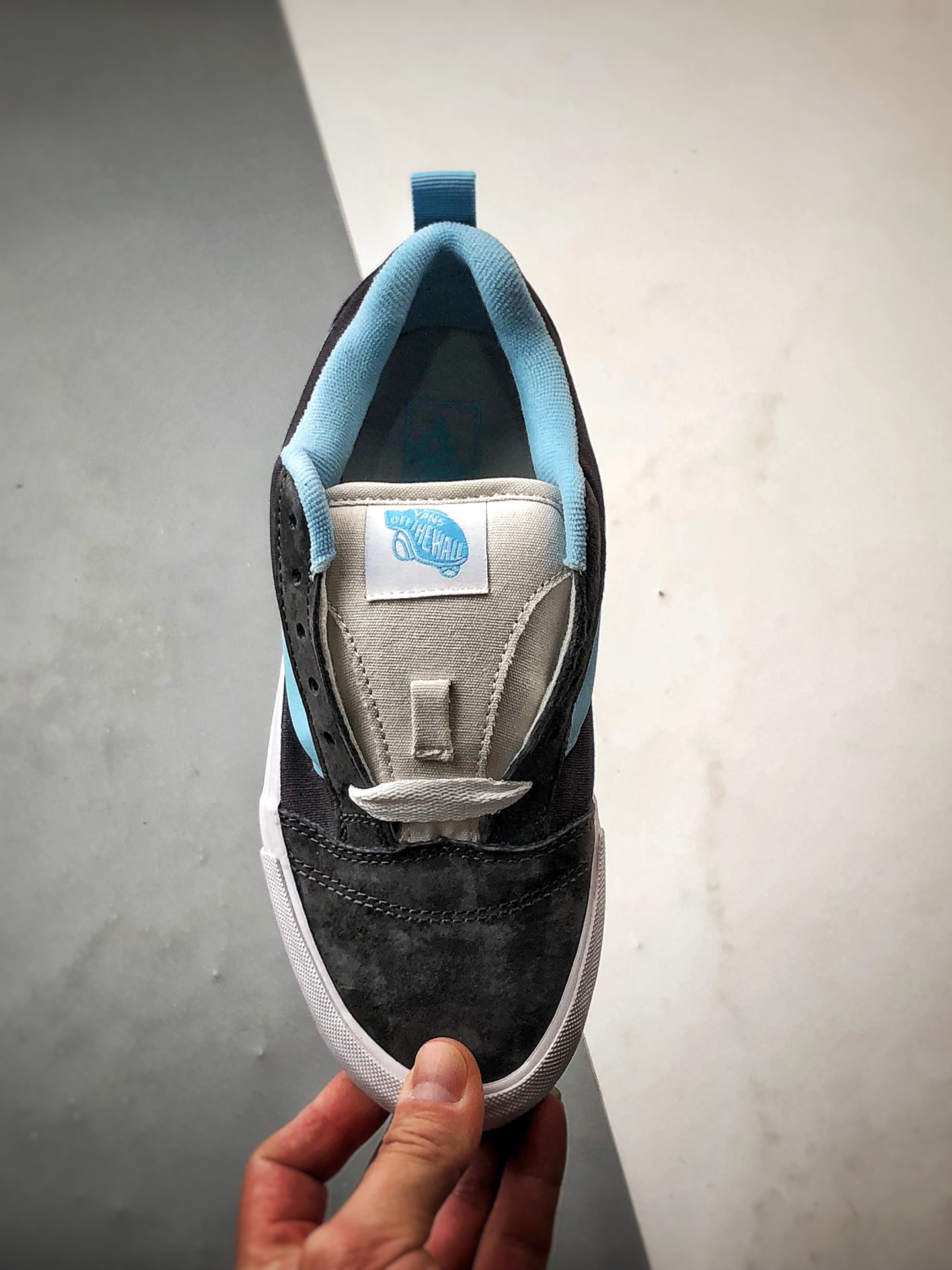 140 Vans Knu Skool 灰蓝 万斯官方 低帮复古休闲硫化面包鞋