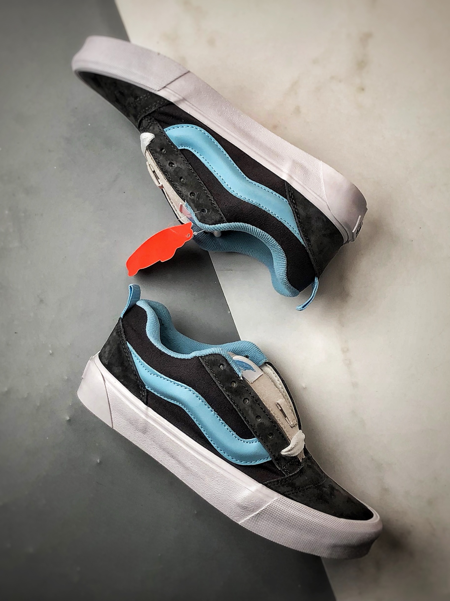 140 Vans Knu Skool 灰蓝 万斯官方 低帮复古休闲硫化面包鞋