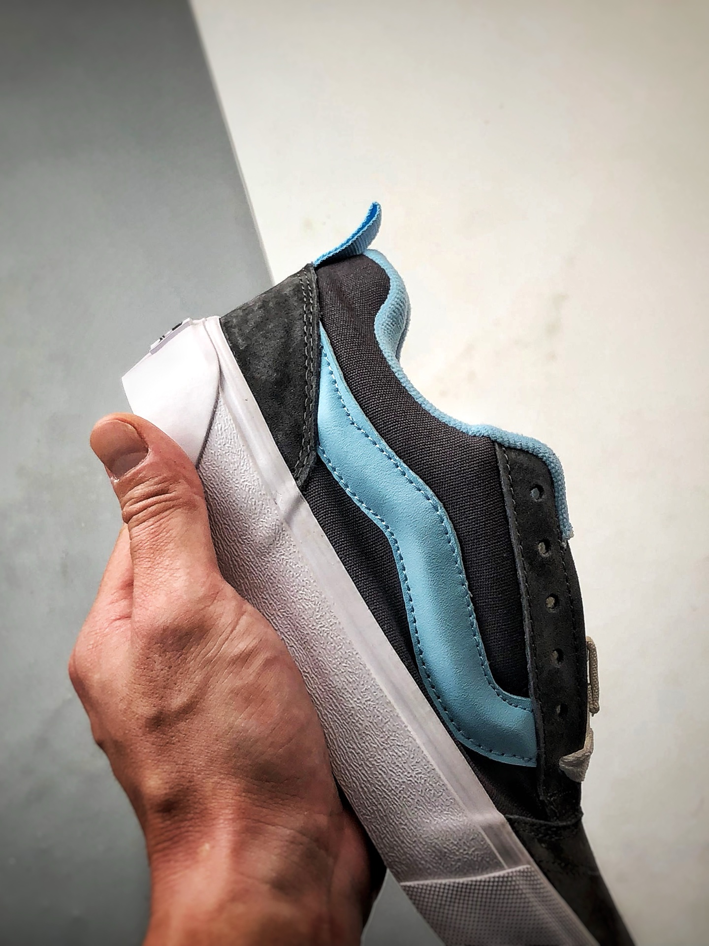 140 Vans Knu Skool 灰蓝 万斯官方 低帮复古休闲硫化面包鞋