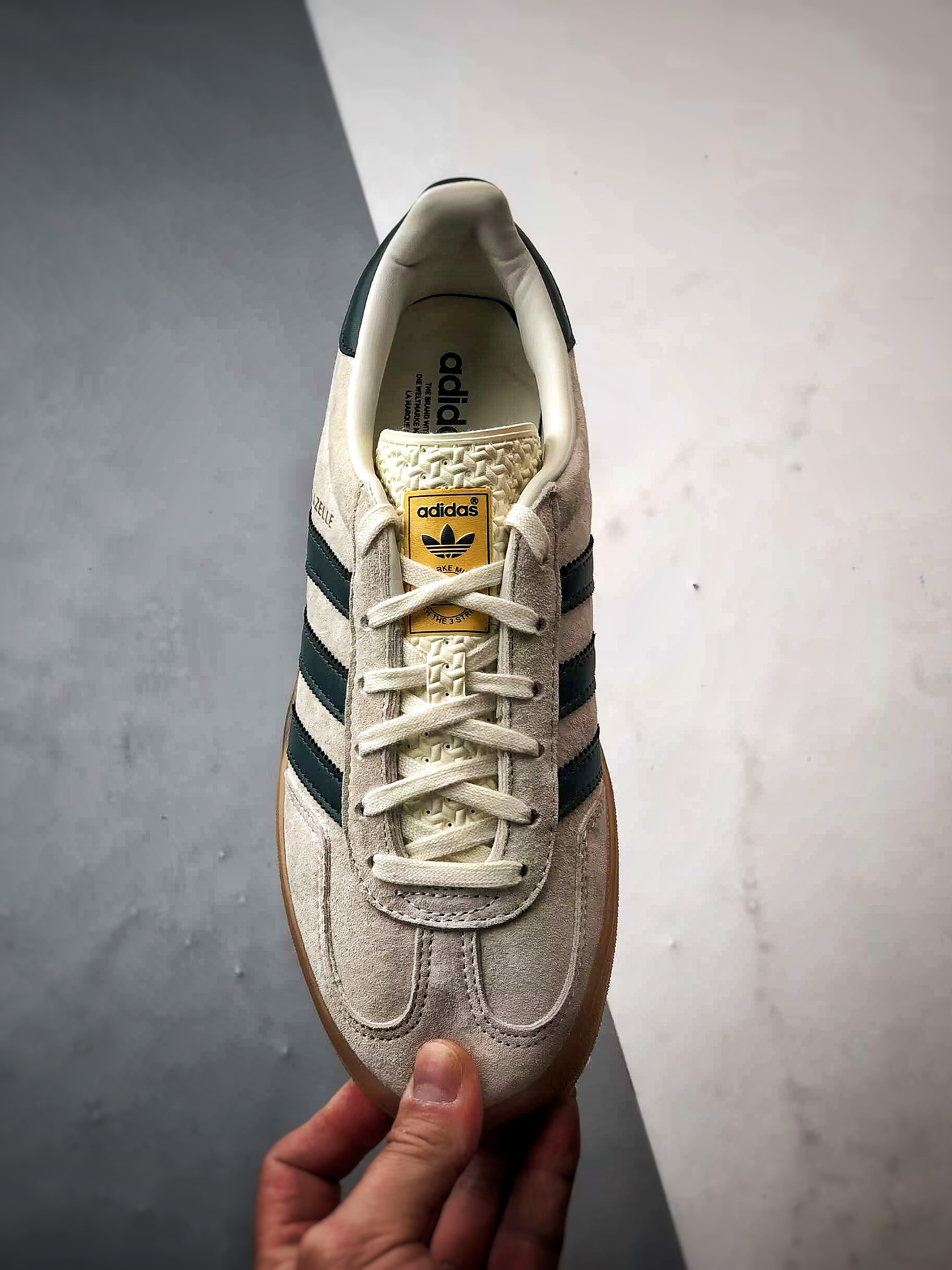 AD Originals Gazelle Indoor 米灰绿 三叶草复古休闲运动板鞋 IH7502