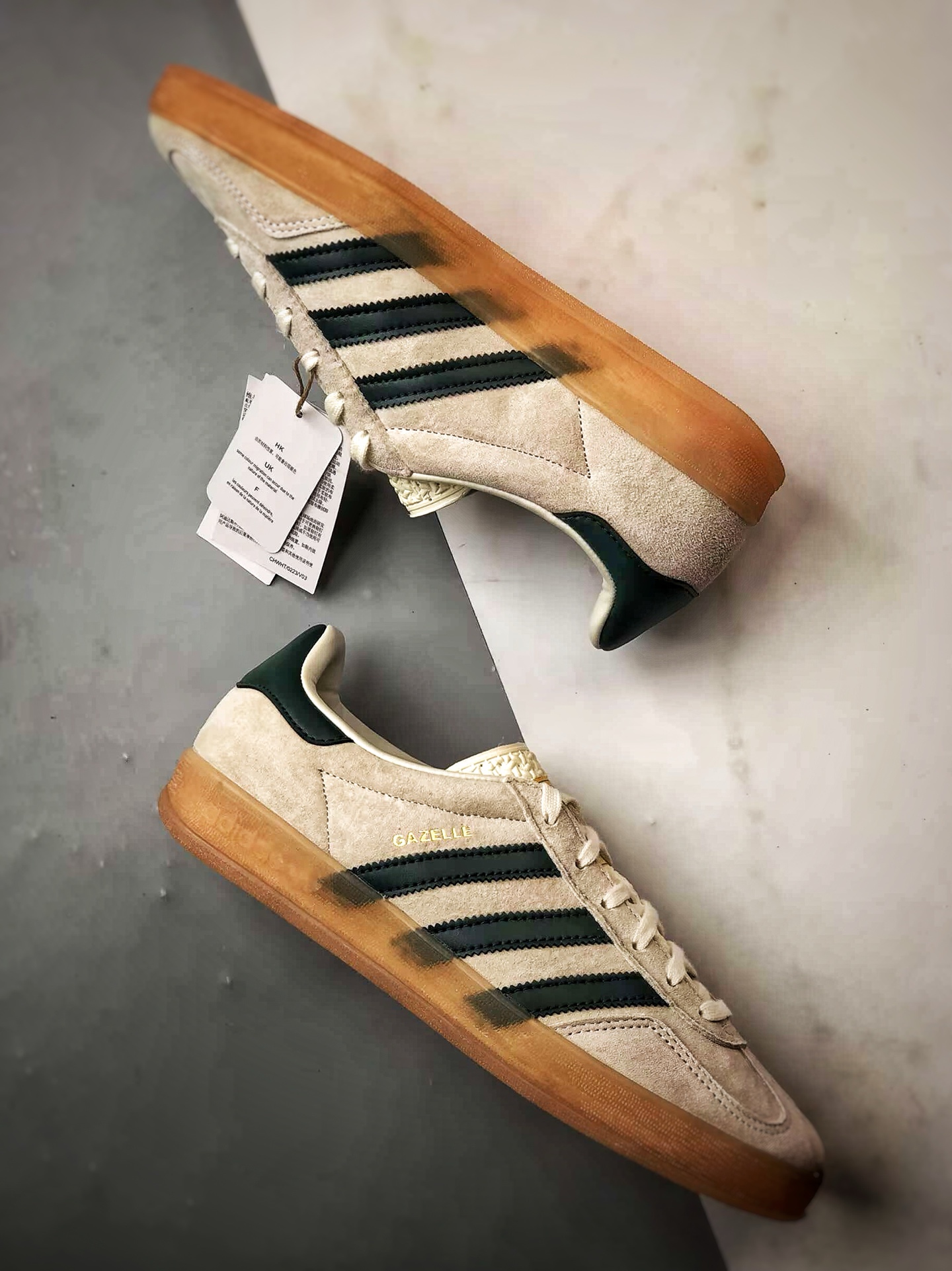 AD Originals Gazelle Indoor 米灰绿 三叶草复古休闲运动板鞋 IH7502