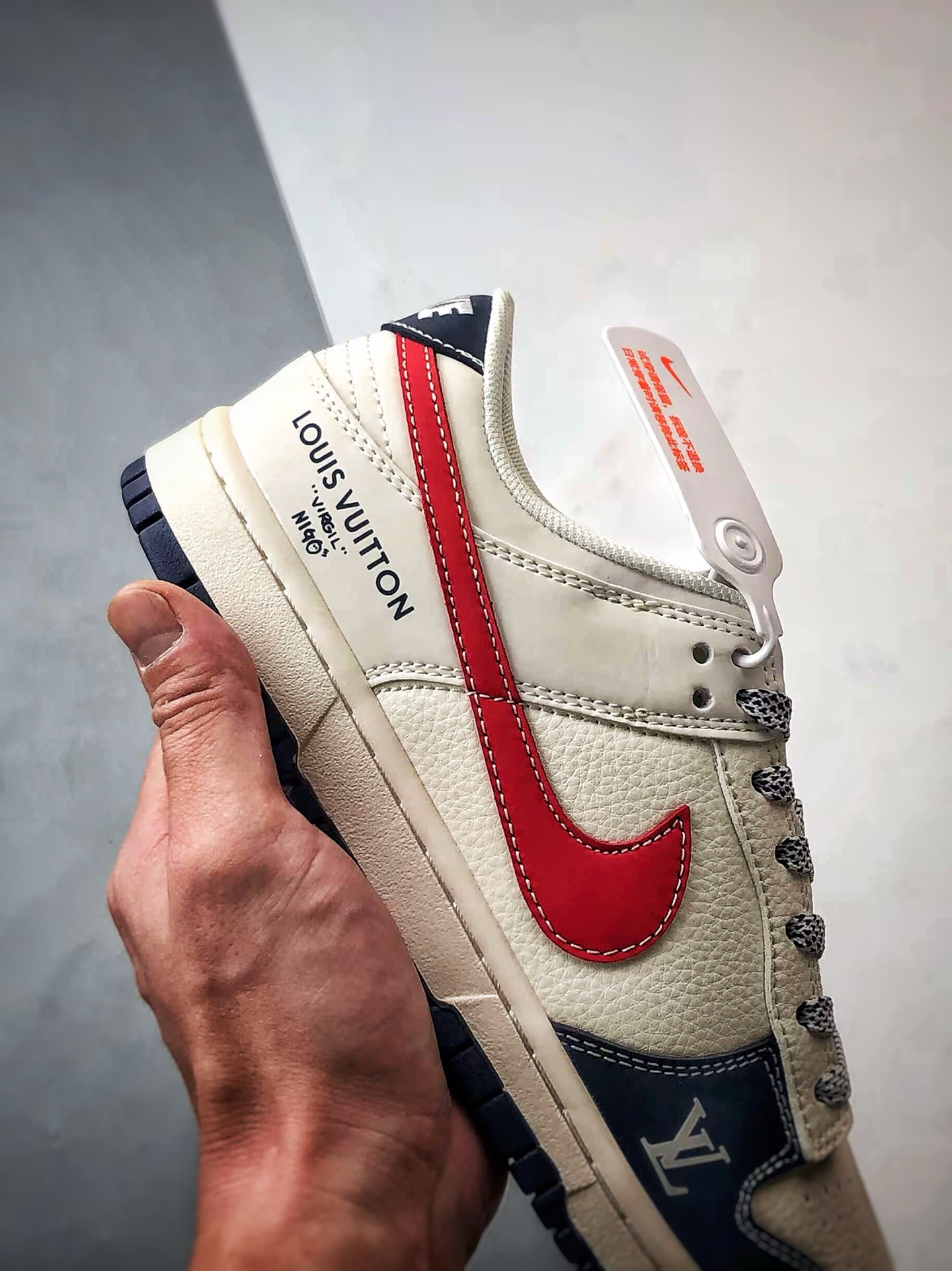 NK Dunk Low Retro ”DIY高端定制” LV反光白蓝红 低帮休闲运动板鞋 JJ2508-563