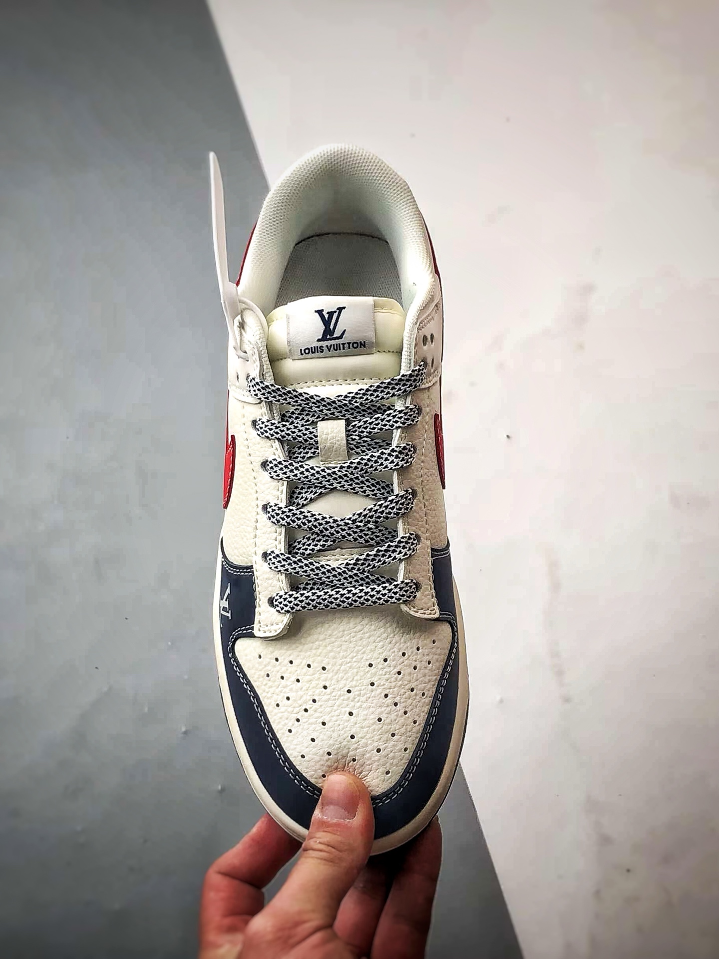 NK Dunk Low Retro ”DIY高端定制” LV反光白蓝红 低帮休闲运动板鞋 JJ2508-563