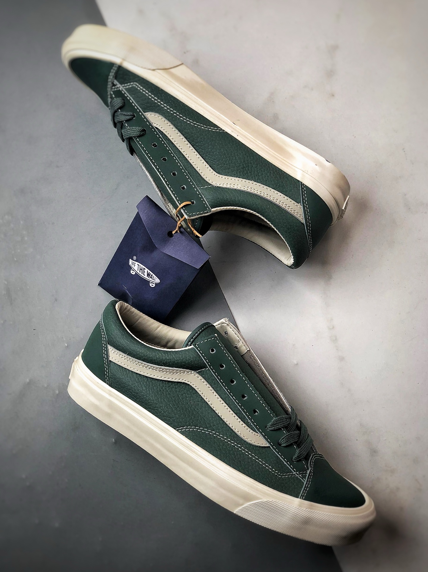 Vans Premium Old Skool 36 绿色 万斯官方 高端全皮质复古休闲板鞋 VN000D57FRS