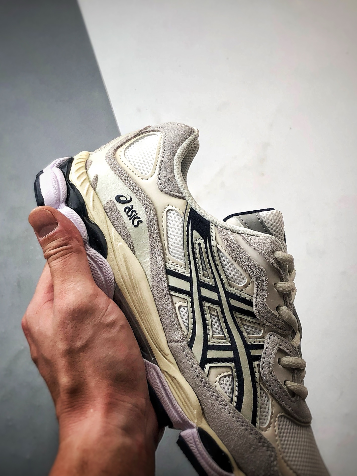 Asics Gel-NYC 复古单品 白灰蓝 亚瑟士新款厚底街头运动休闲鞋