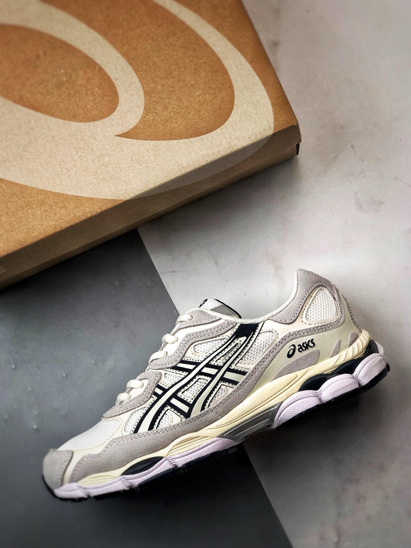 Asics Gel-NYC 复古单品 白灰蓝 亚瑟士新款厚底街头运动休闲鞋