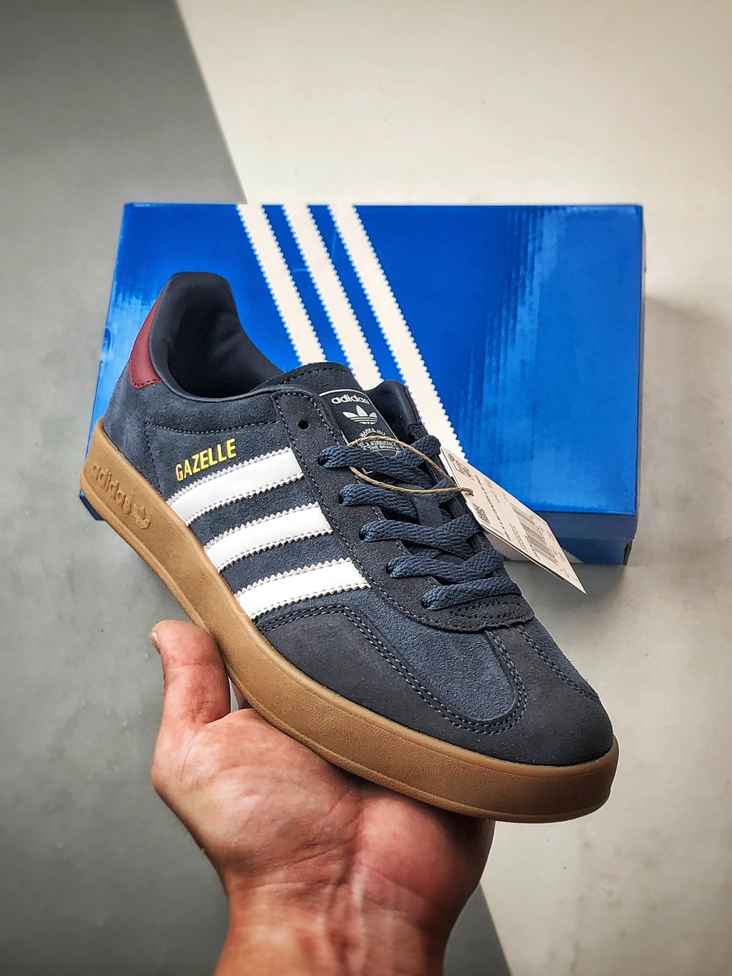 160 AD Originals Gazelle Indoor 藏蓝白 三叶草复古休闲运动板鞋 JI3522