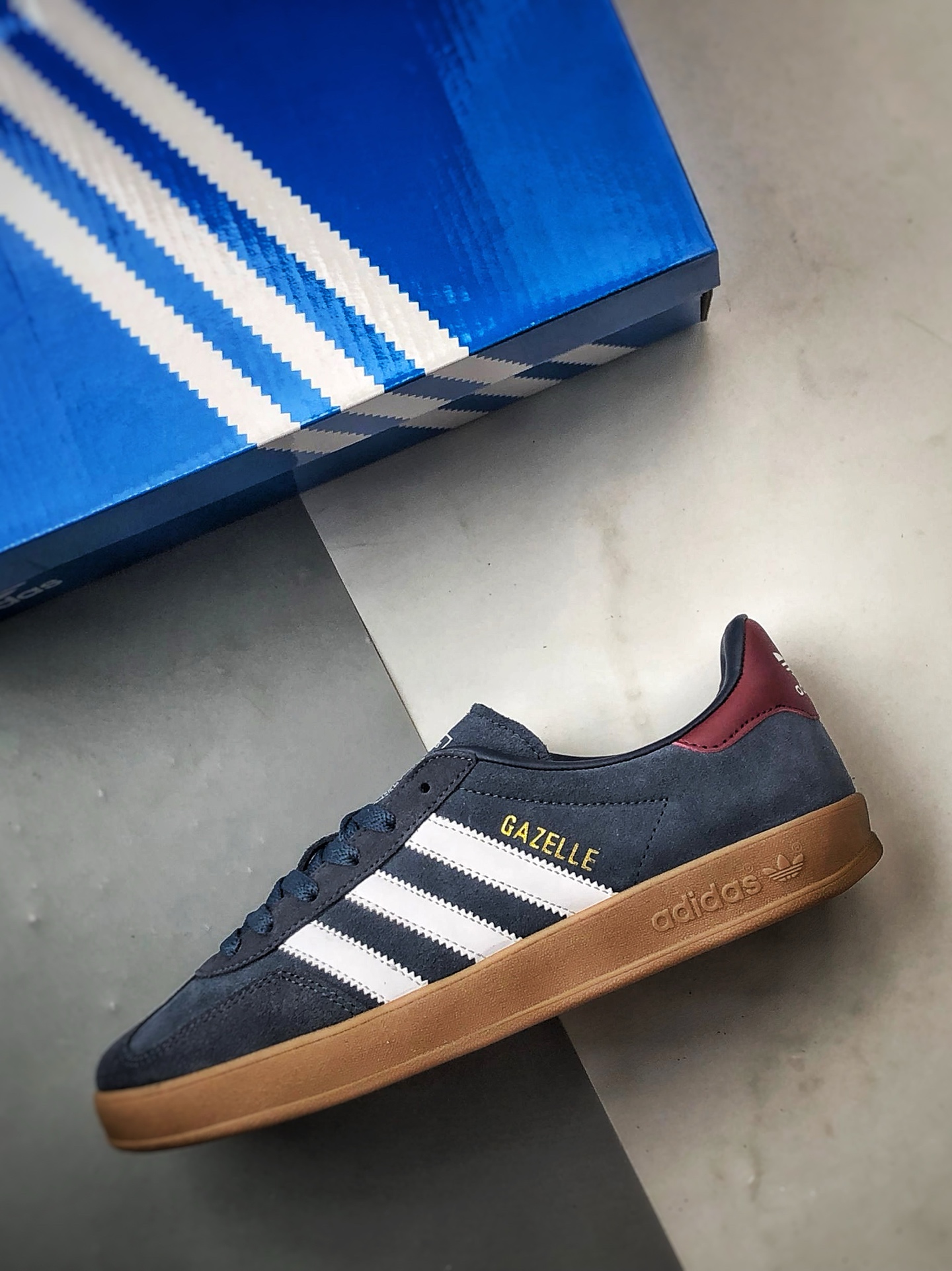 160 AD Originals Gazelle Indoor 藏蓝白 三叶草复古休闲运动板鞋 JI3522