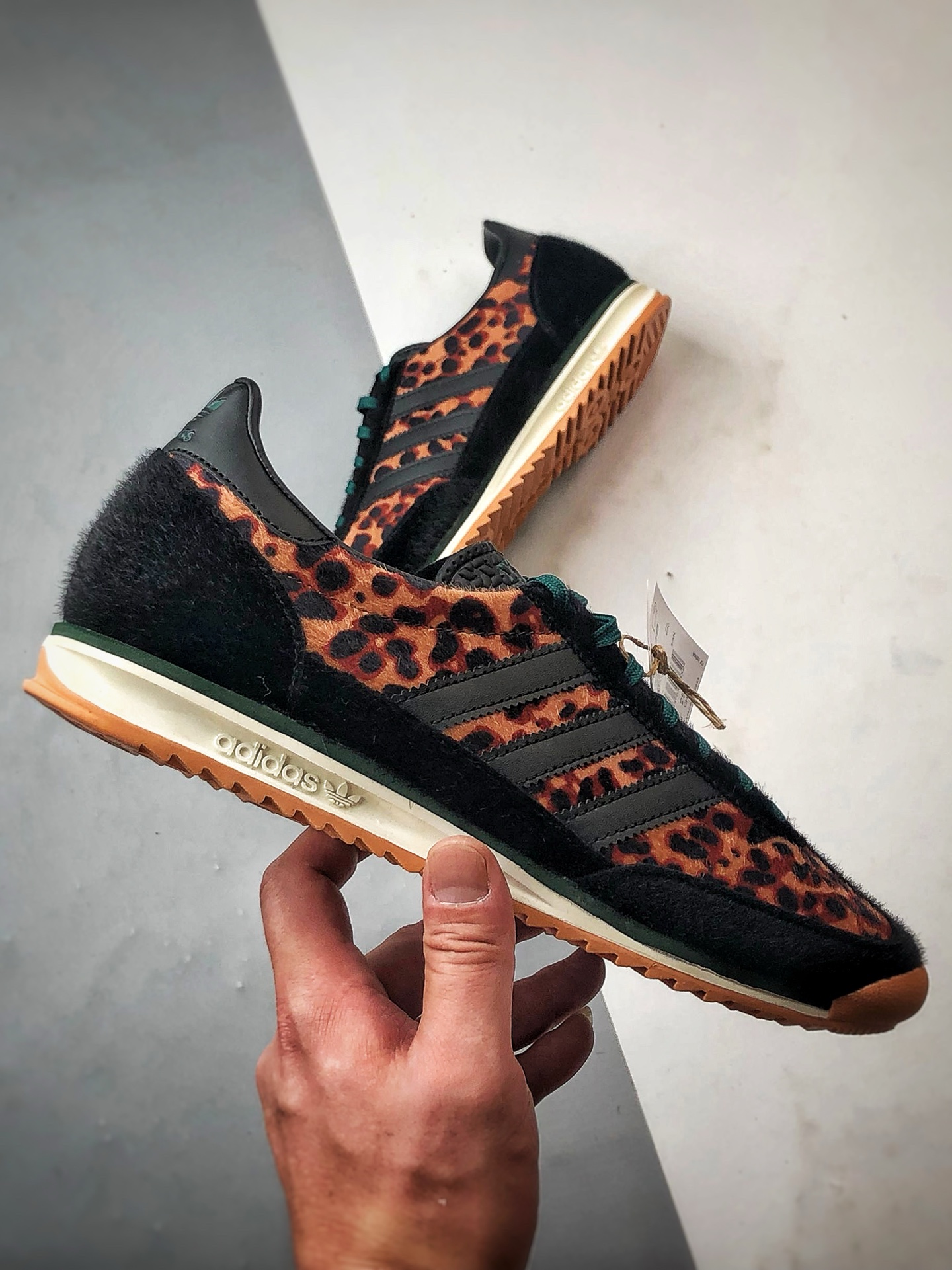 180 AD Originals SL 72 RS 黑棕豹纹 经典复古轻便休闲运动慢跑鞋 JI0187