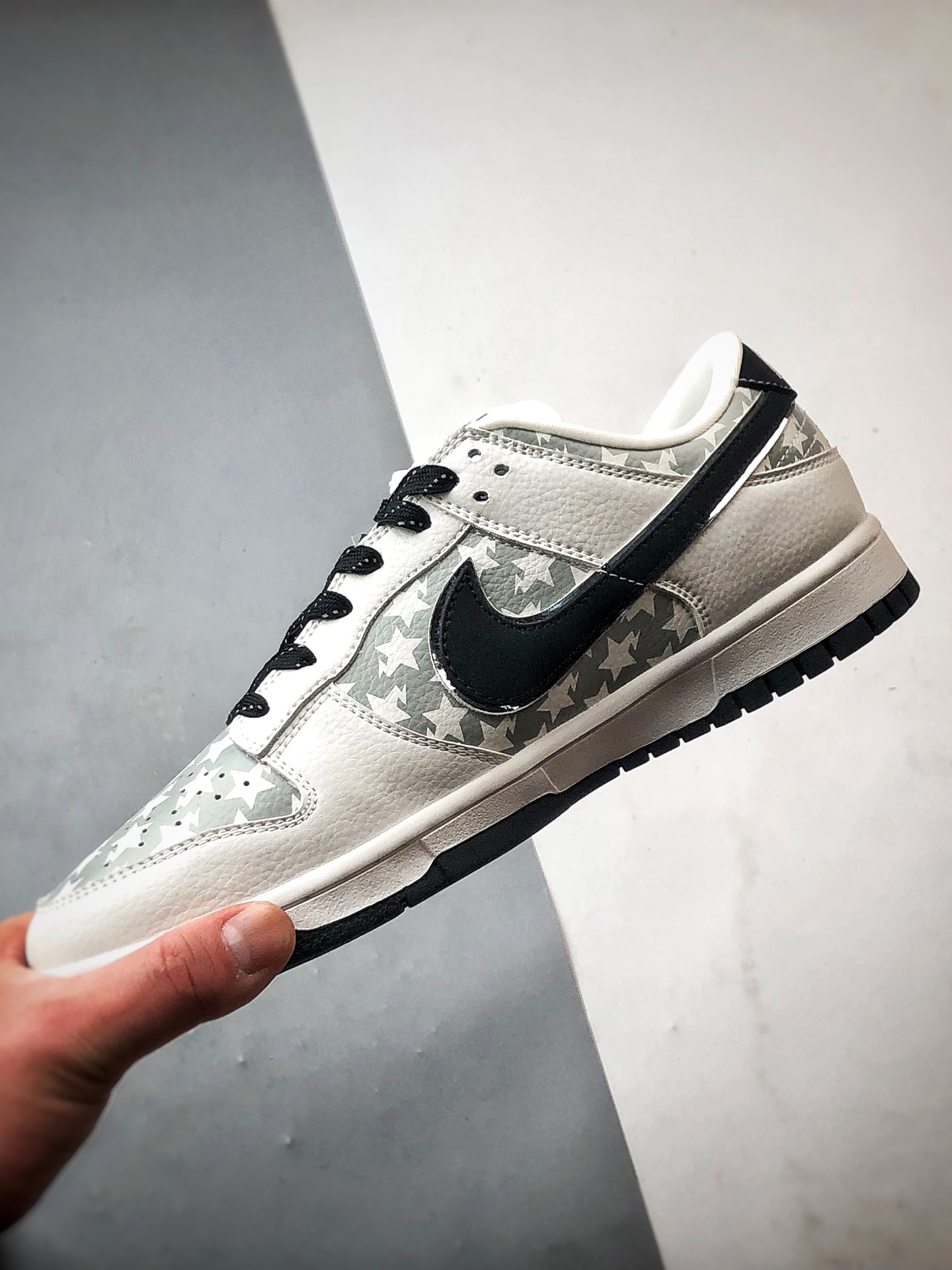 NK Dunk Low Retro ”DIY高端定制” Bape白灰黑五角星印花 低帮休闲运动板鞋 CS1688-104