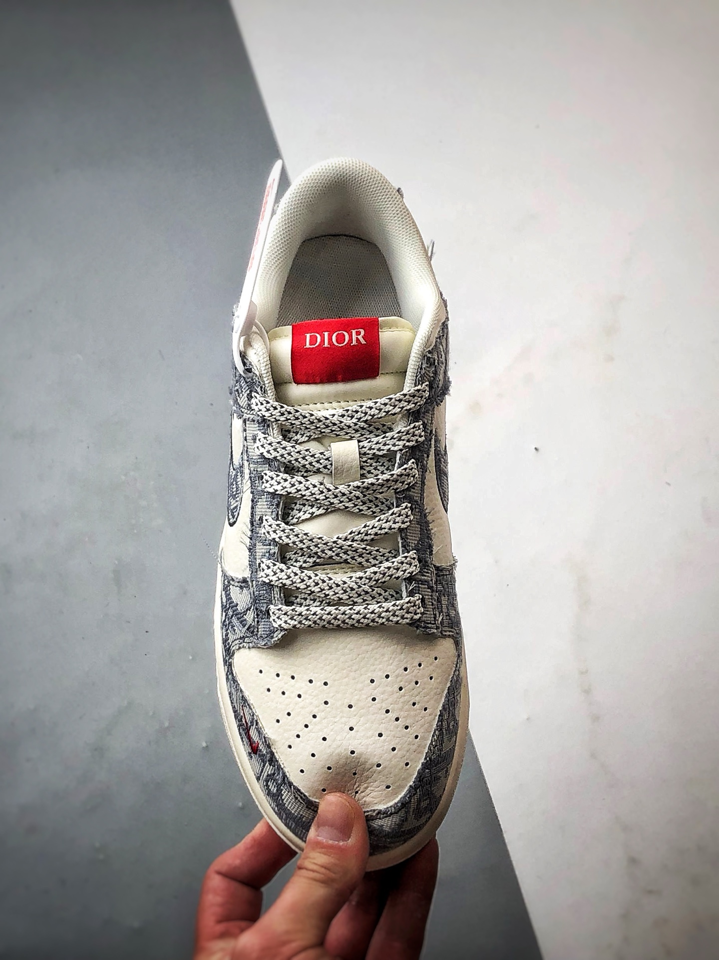 NK Dunk Low Retro ”DIY高端定制” 迪奥米白灰牛仔布 低帮休闲运动板鞋 SJ2558-013