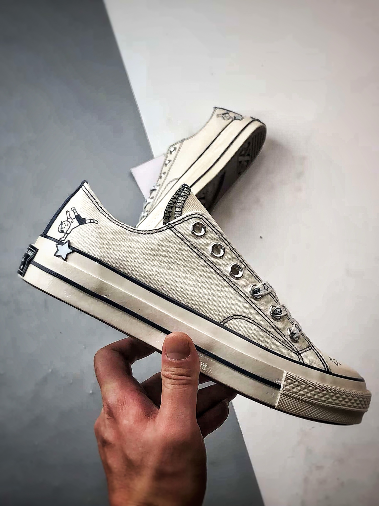 140 Converse x Noritake/则武 联名系列 白蓝 王源同款 百搭舒适低帮帆布鞋