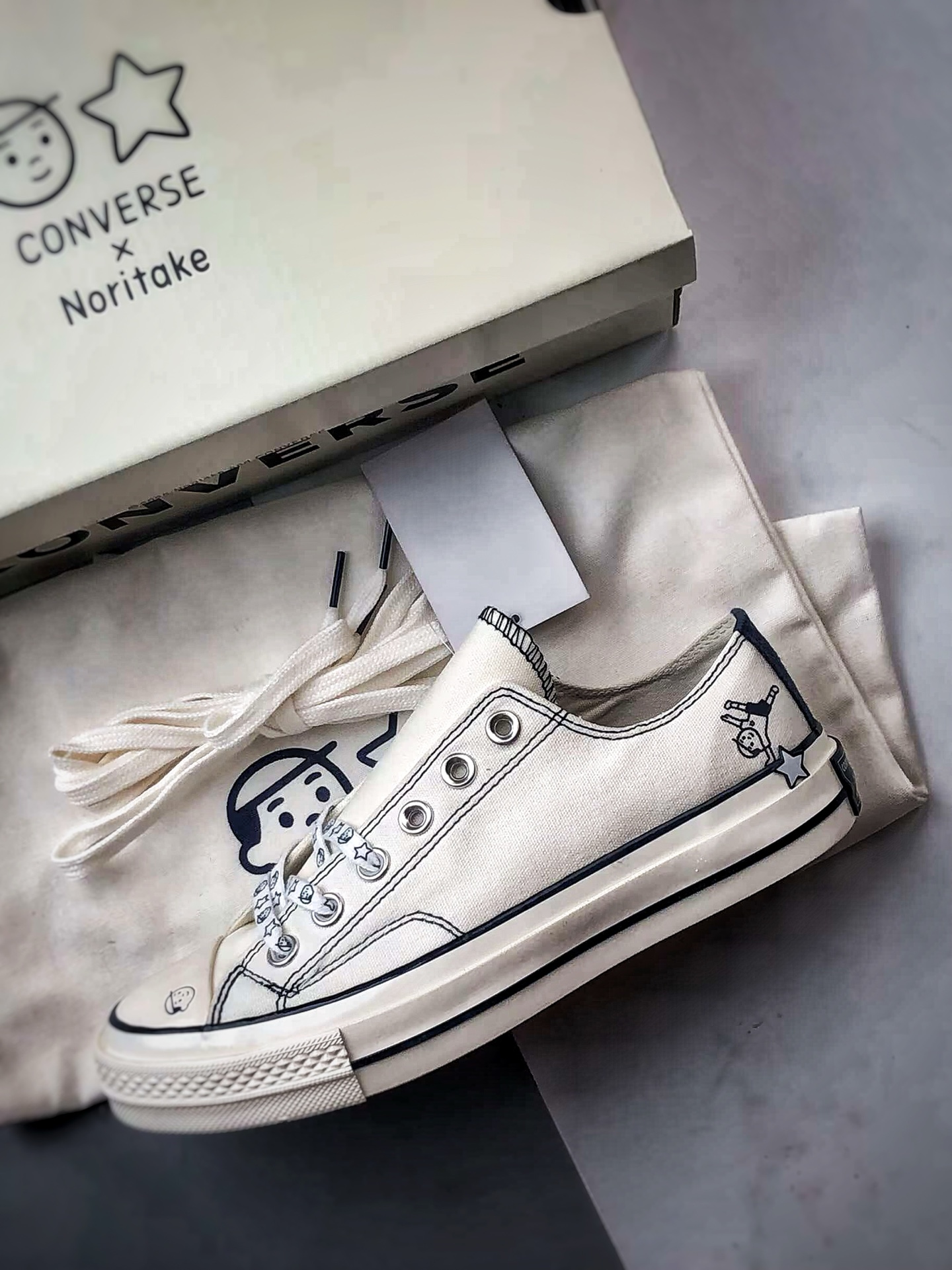 140 Converse x Noritake/则武 联名系列 白蓝 王源同款 百搭舒适低帮帆布鞋