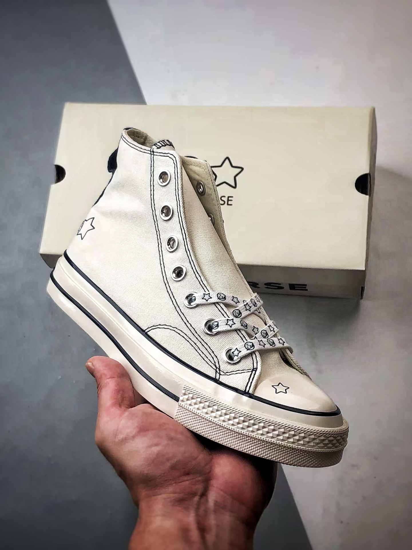 140 Converse x Noritake/则武 联名系列 白蓝 王源同款 百搭舒适高帮帆布鞋