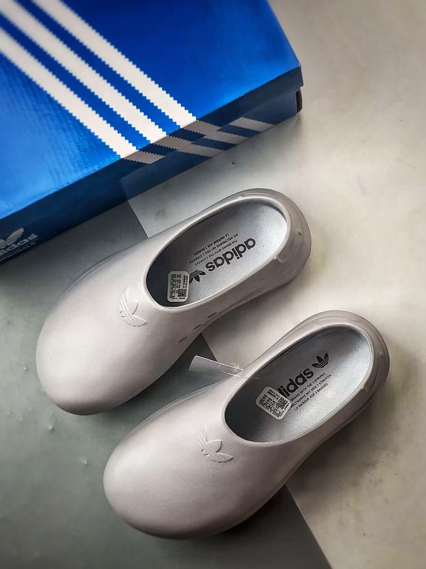 100 AD Originals AdiFOM Stan Smith Mule 银色 防滑耐磨轻便运动凉鞋穆勒厨师鞋