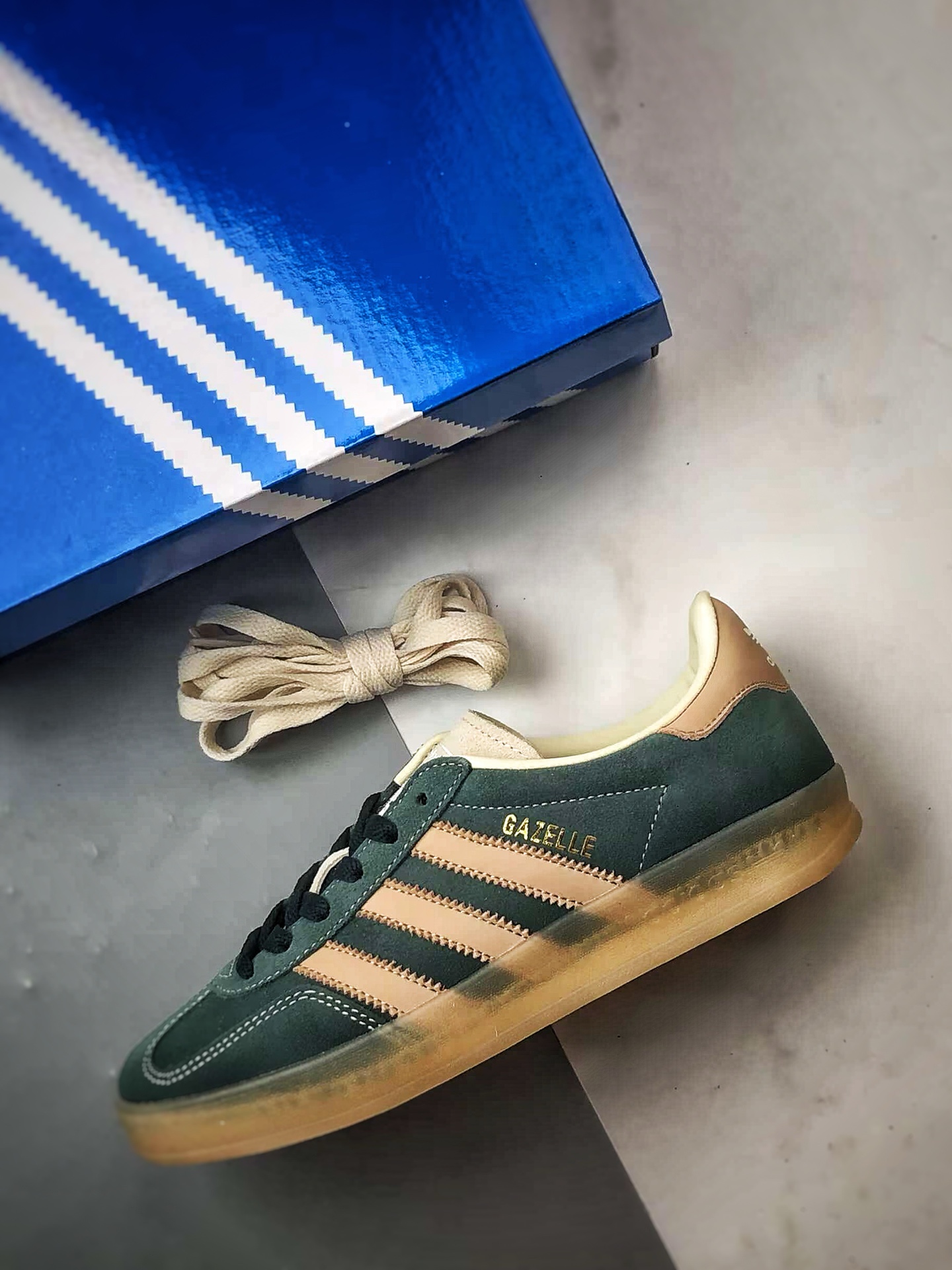 AD Originals Gazelle Indoor 棕绿 三叶草复古休闲运动板鞋 JH5402