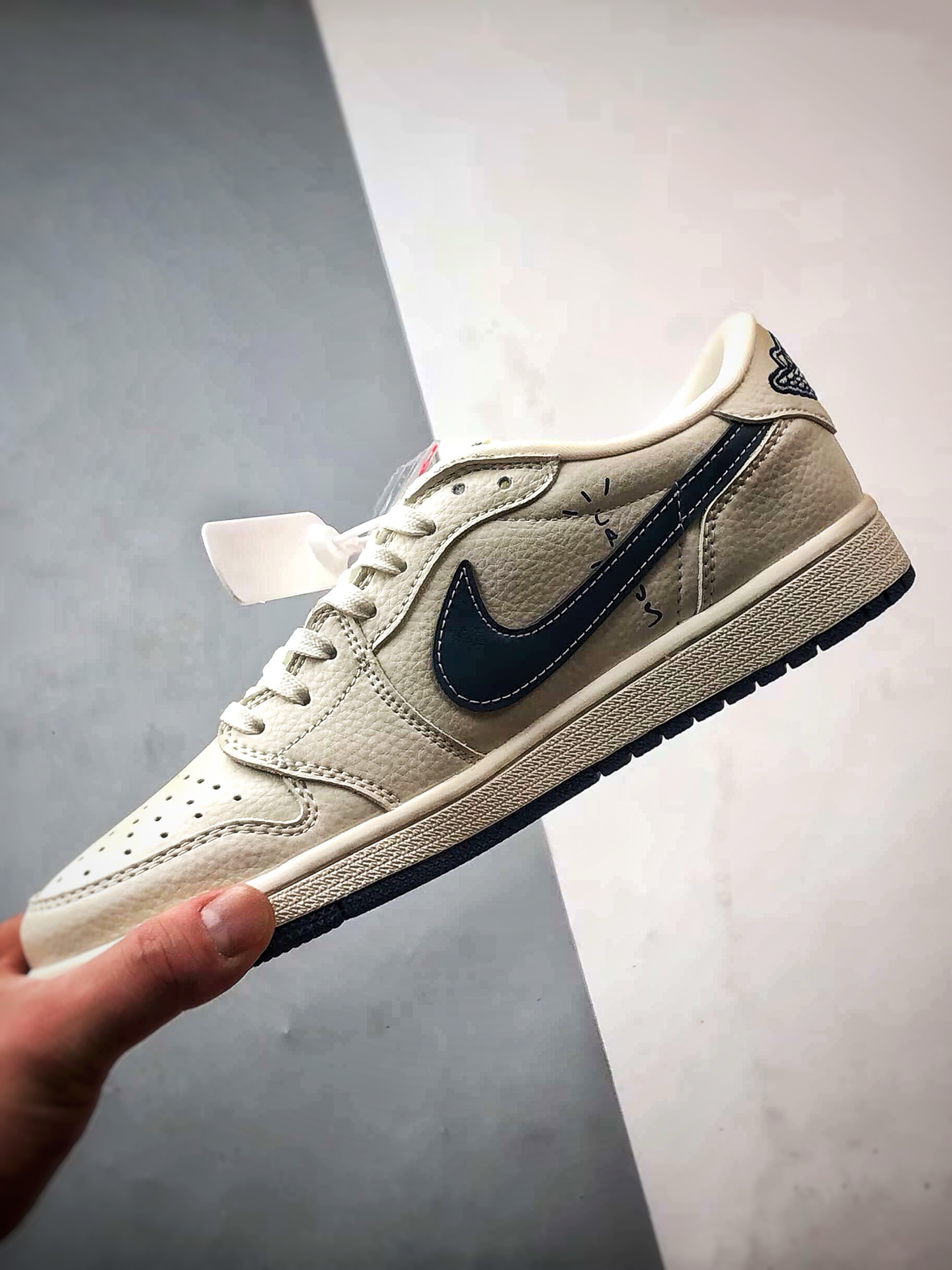 270 Air Jordan 1 Low ”高端定制” 古驰米白蓝彩条倒钩 XS2024-027