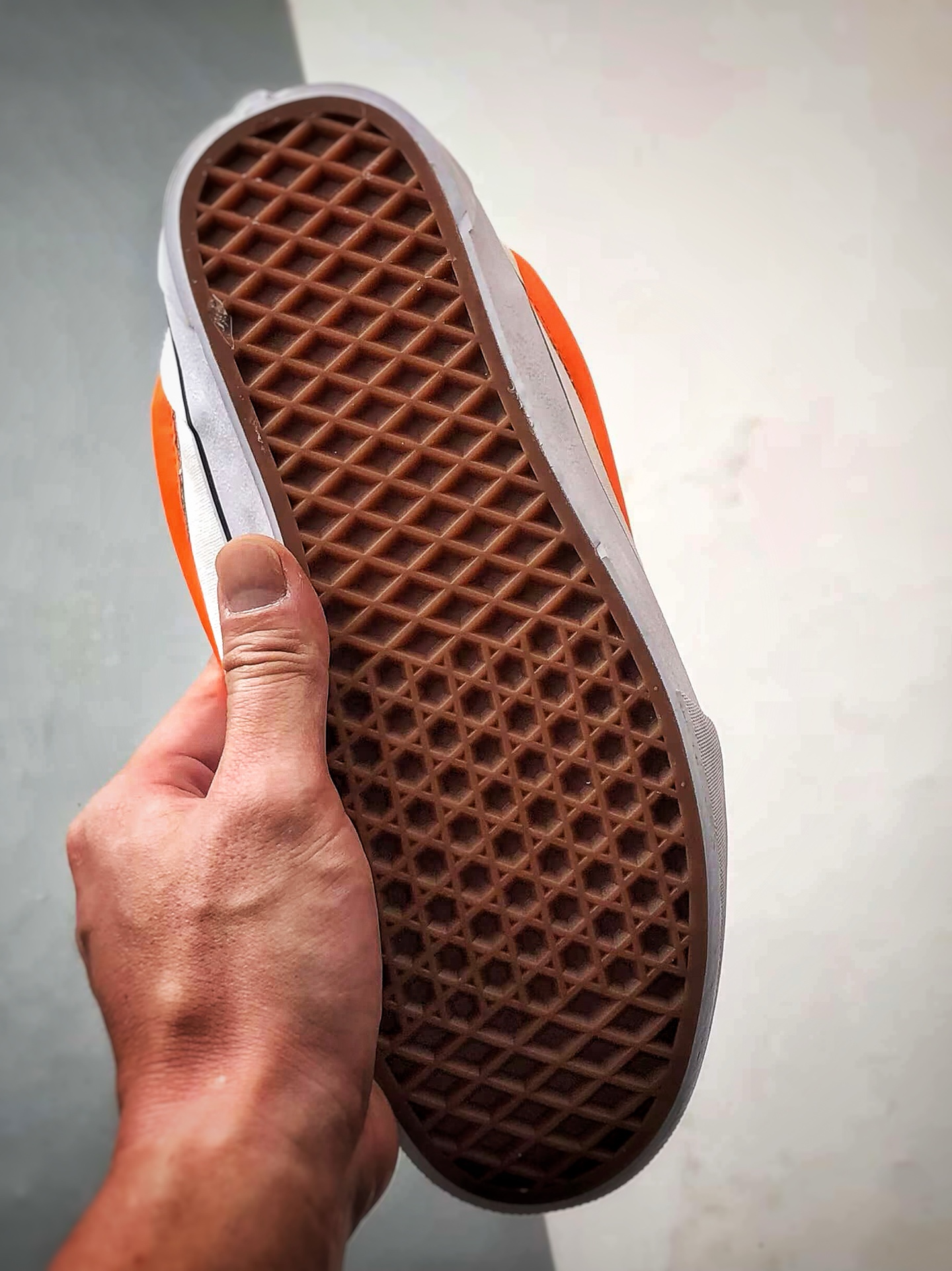 Vans Knu Skool 白橙色 官方新款 复古休闲胖胖面包鞋