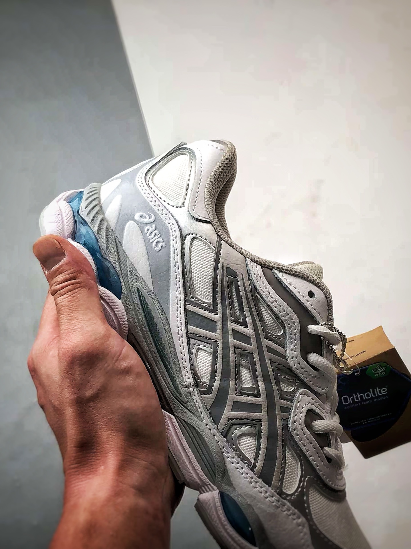 Asics Gel-NYC 复古单品 白灰色 亚瑟士新款厚底街头运动休闲鞋