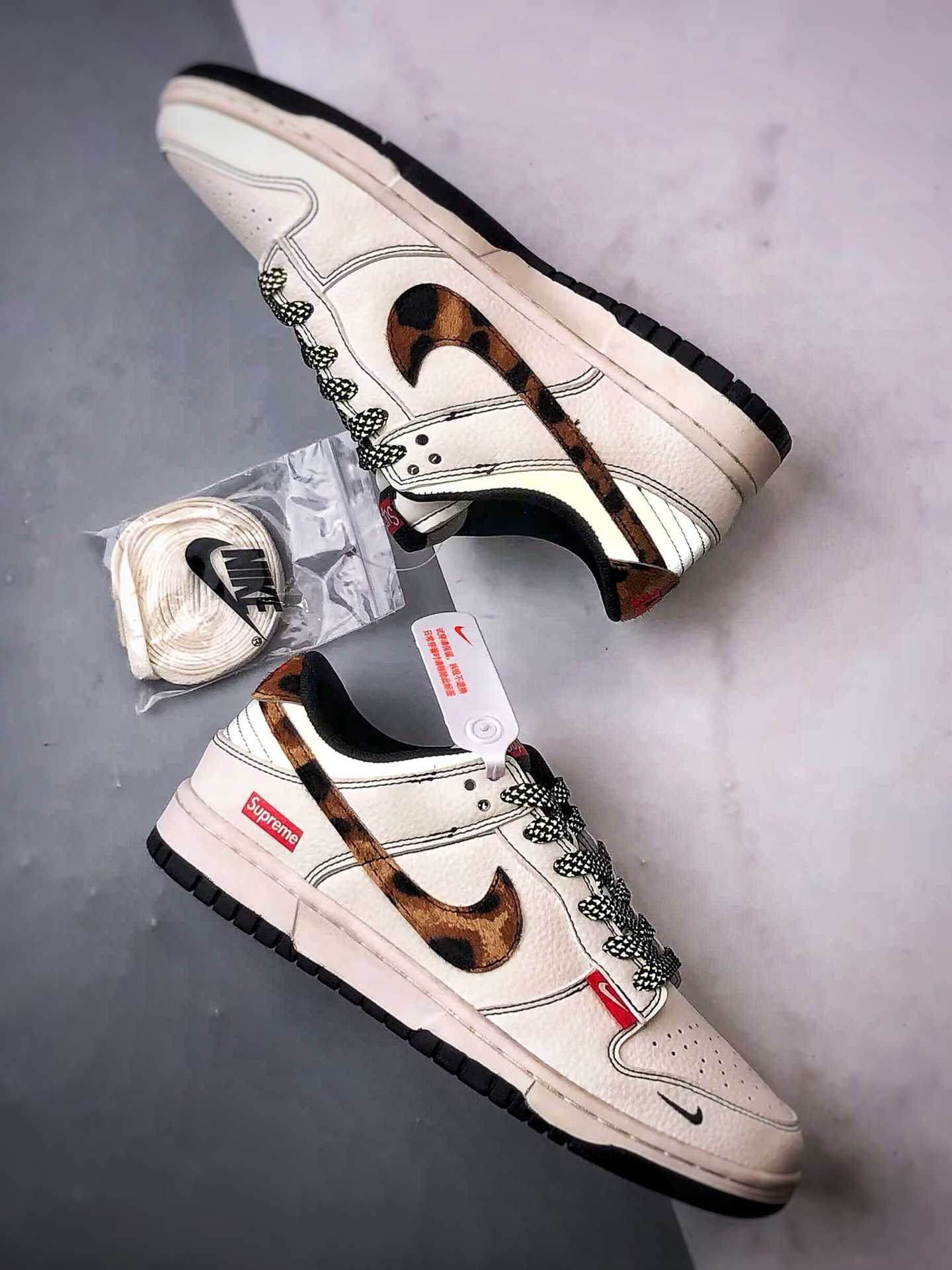 270 NK Dunk Low Retro ”DIY高端定制” Sup白黑棕豹纹 低帮休闲运动板鞋 ZH2598-269
