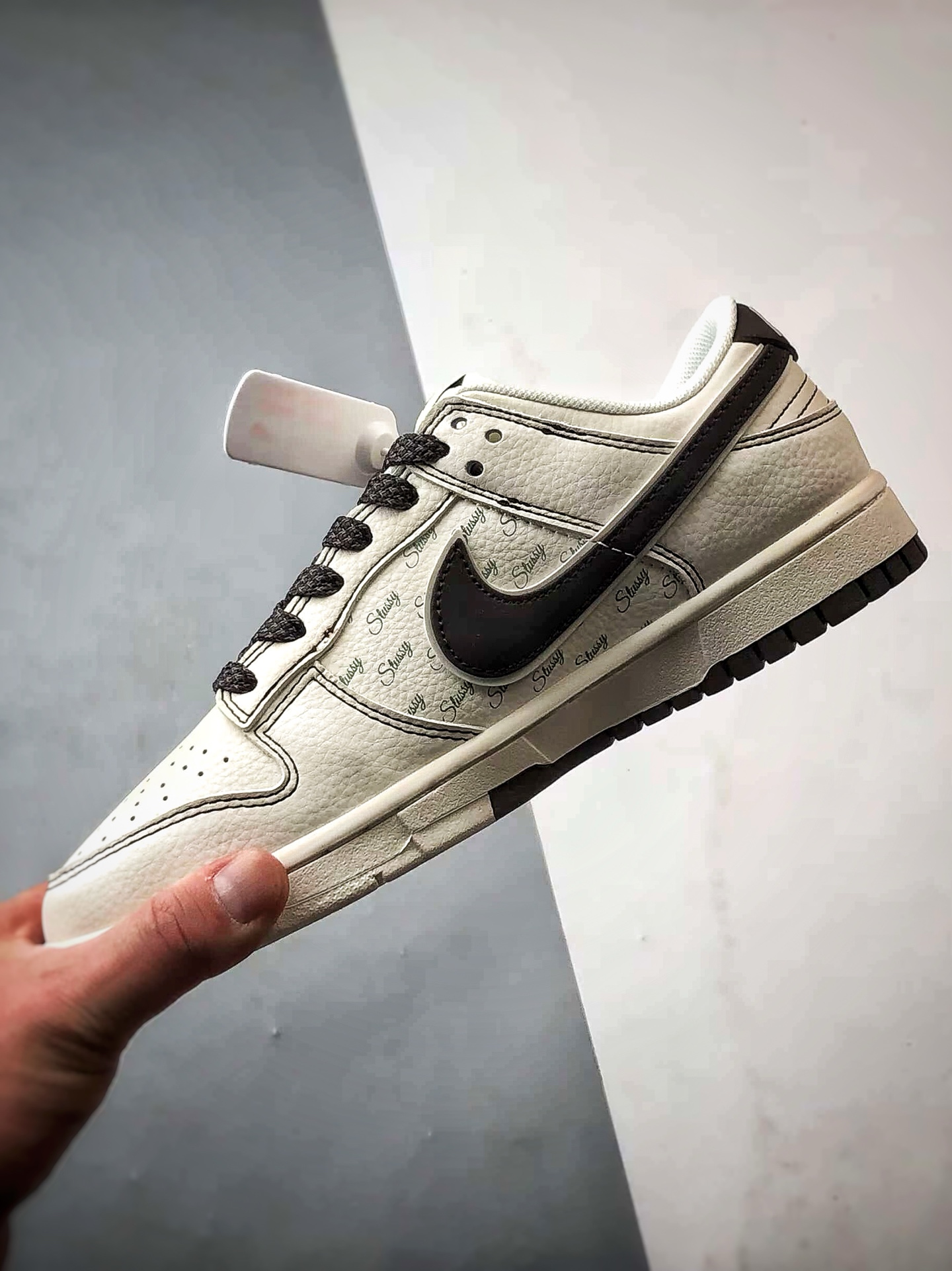 NK Dunk Low Retro ”DIY高端定制” 斯图西米白深棕 低帮休闲运动板鞋 XS6089-536