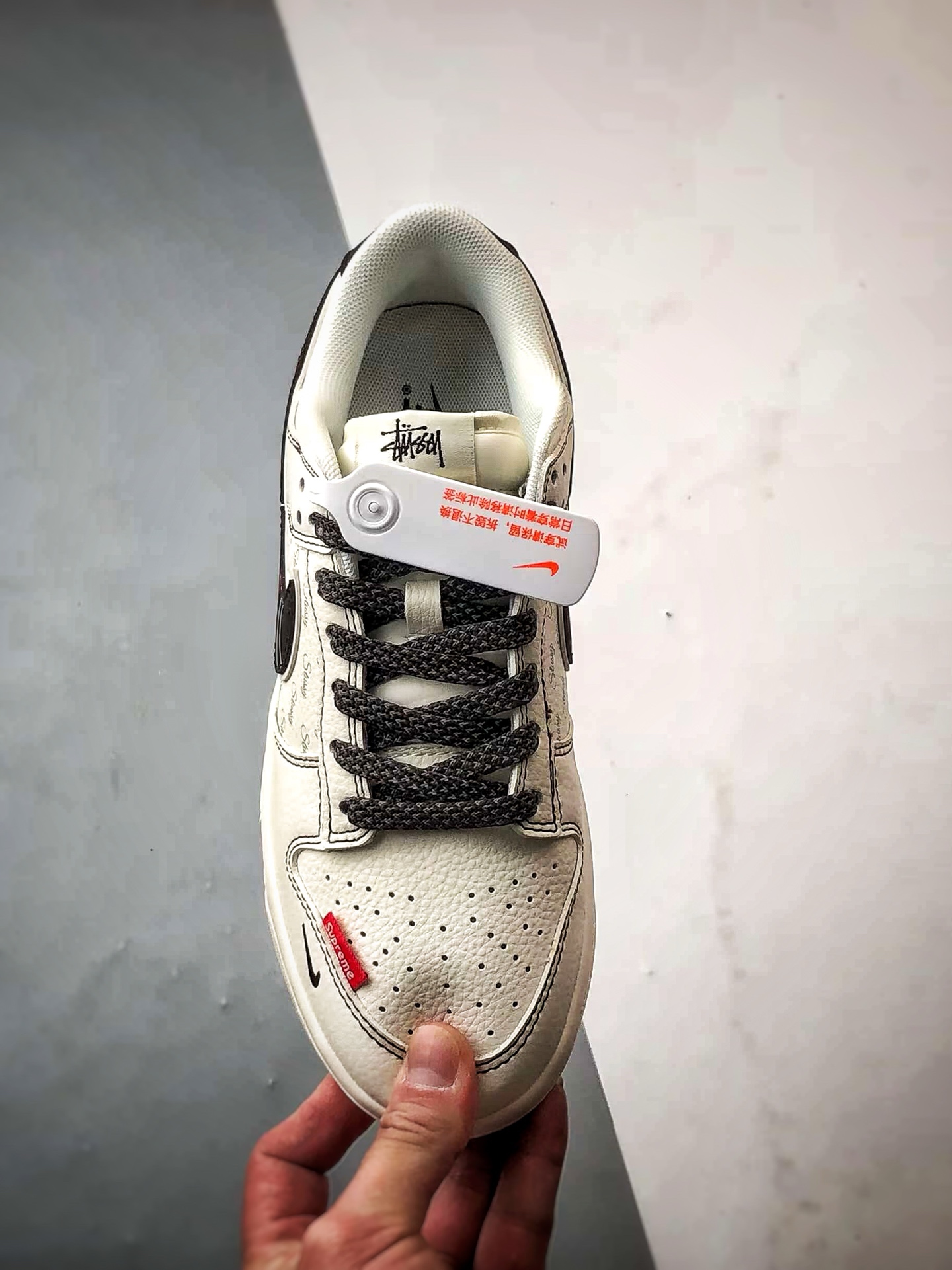 NK Dunk Low Retro ”DIY高端定制” 斯图西米白深棕 低帮休闲运动板鞋 XS6089-536