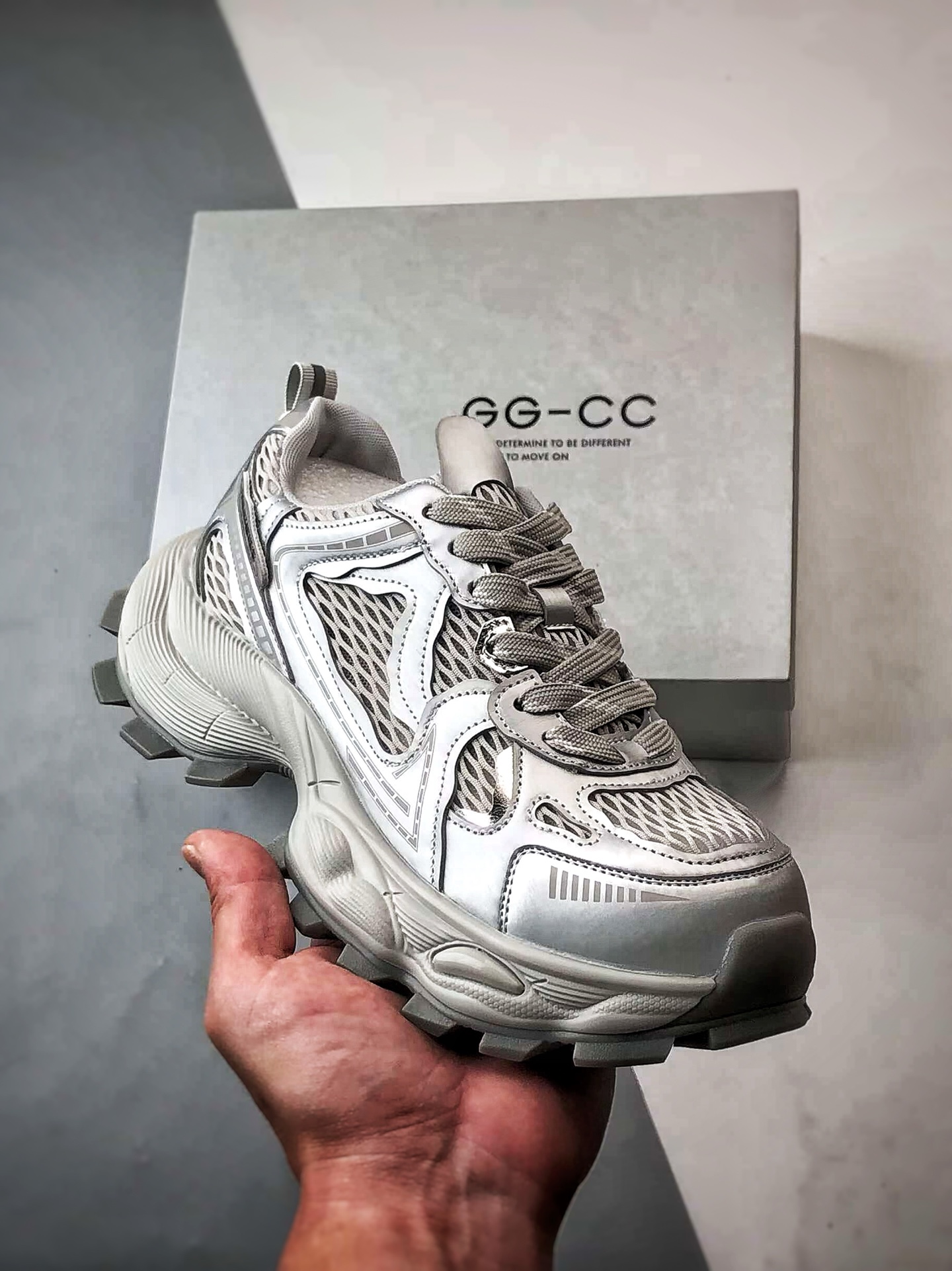 240 GG-CC Chunky Low 灰色 25ss新款 休闲时尚运动厚底增高老爹鞋