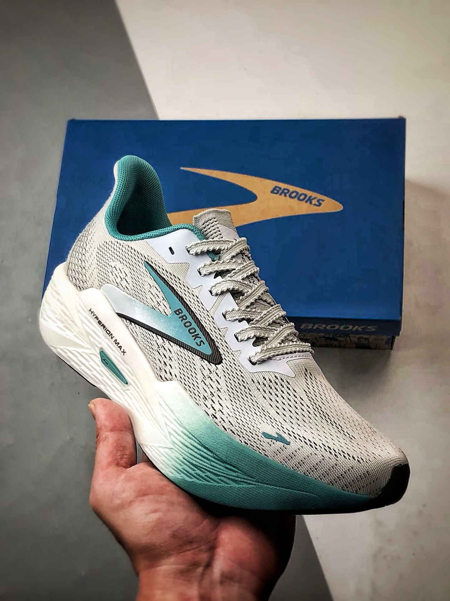 200 Brooks/布鲁克斯 Hyperion Max 2 灰绿 马拉松竞速专业透气跑步鞋