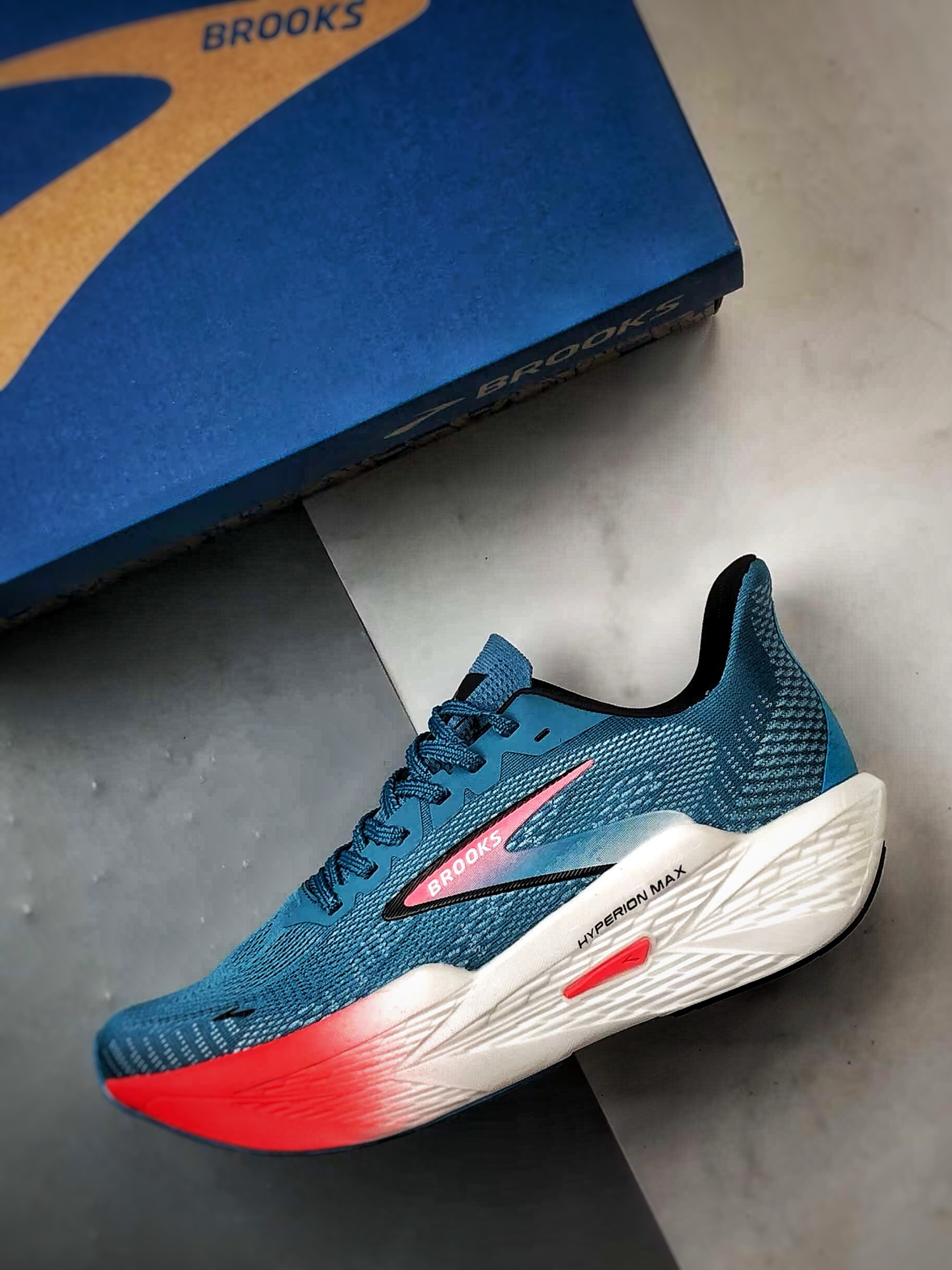 200 Brooks/布鲁克斯 Hyperion Max 2 蓝红 马拉松竞速专业透气跑步鞋