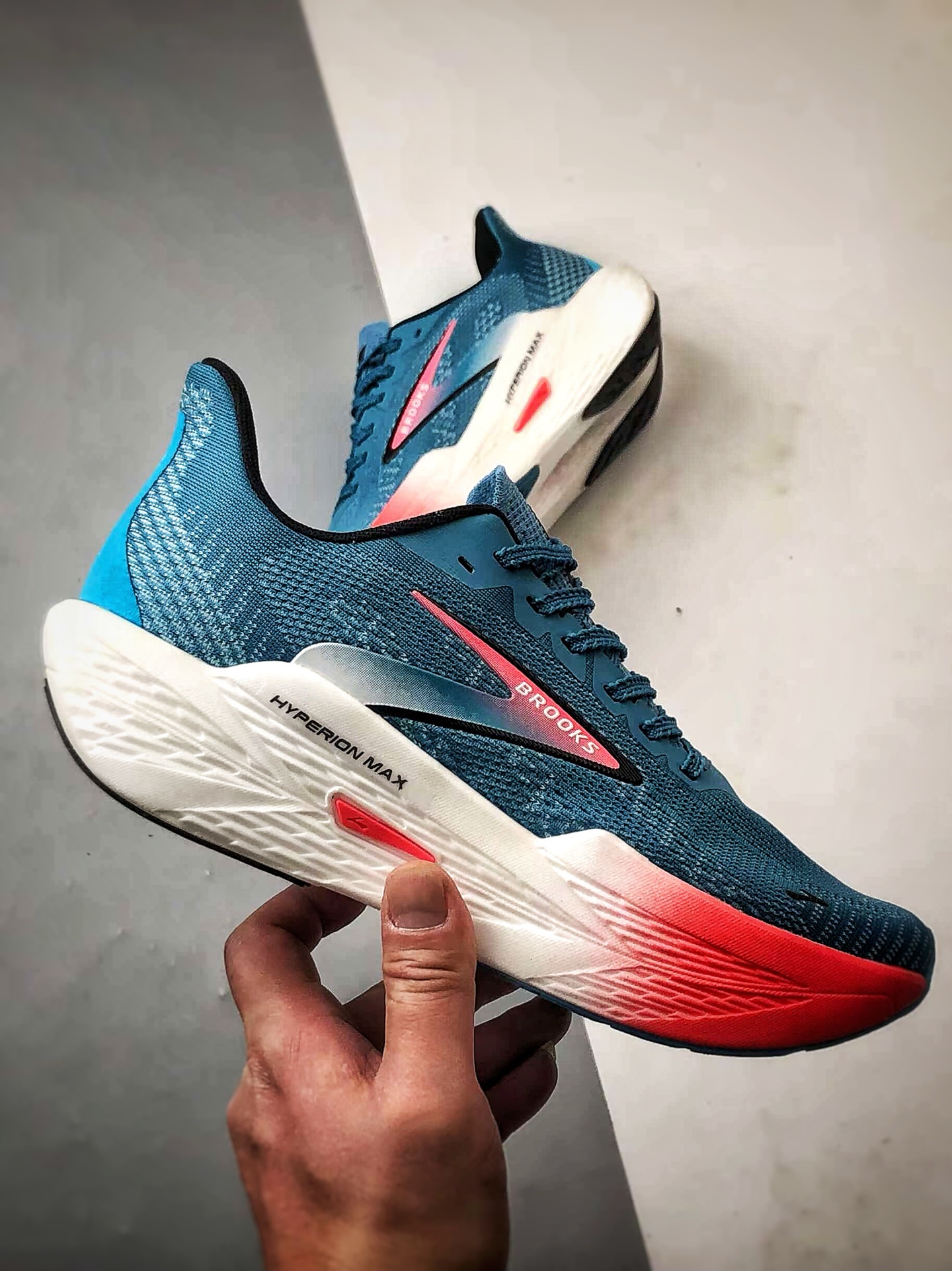 200 Brooks/布鲁克斯 Hyperion Max 2 蓝红 马拉松竞速专业透气跑步鞋