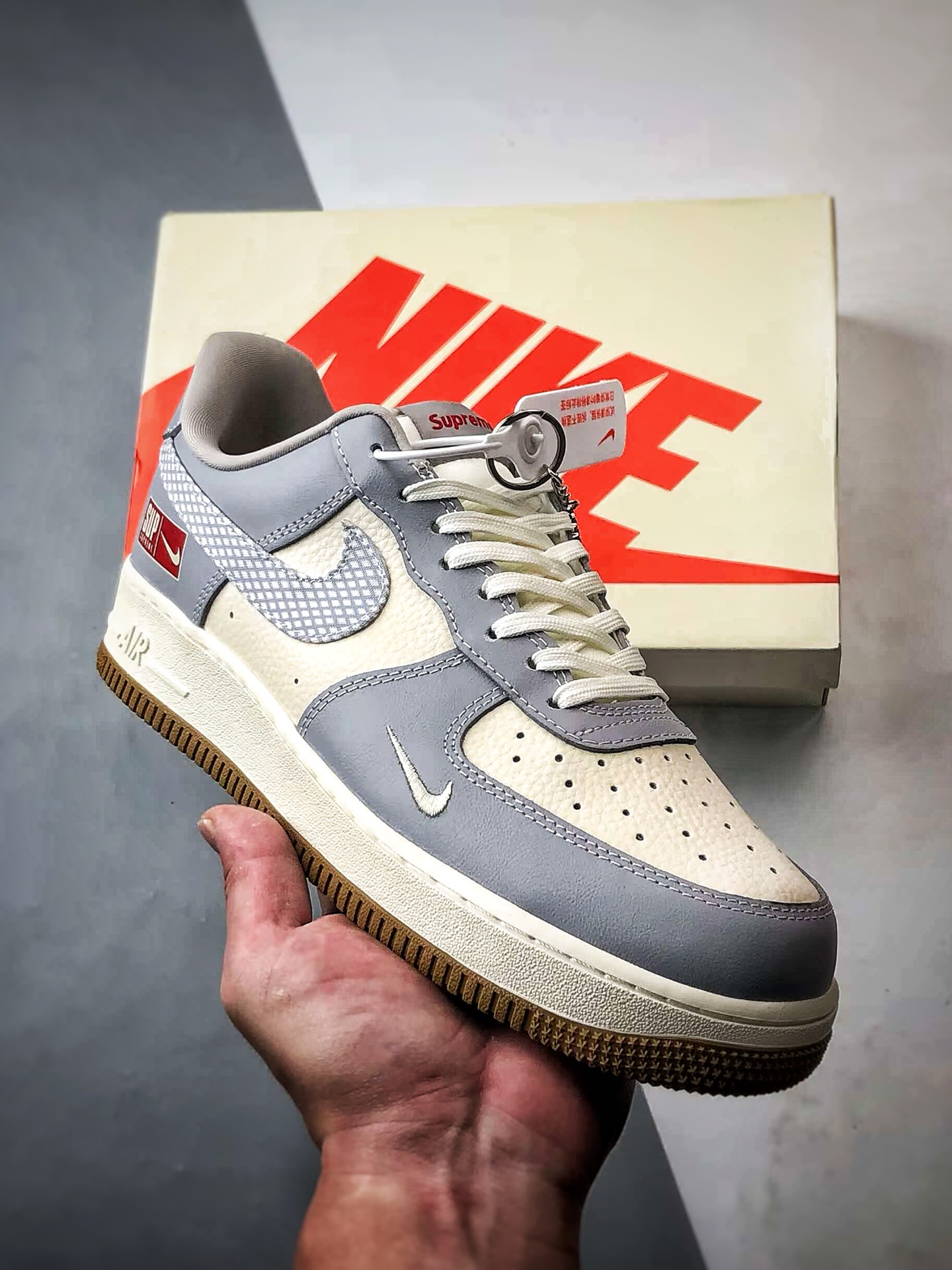 280 Sup x Air Force 1 Low 米灰格纹钩 KK1988-075