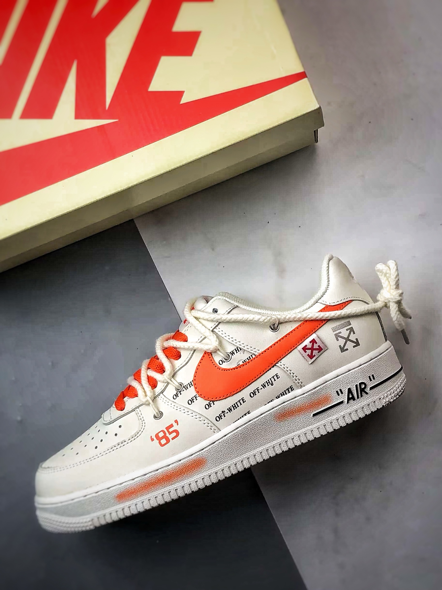 260 Air Force 1 Low OW米白橙解构 TX-589622