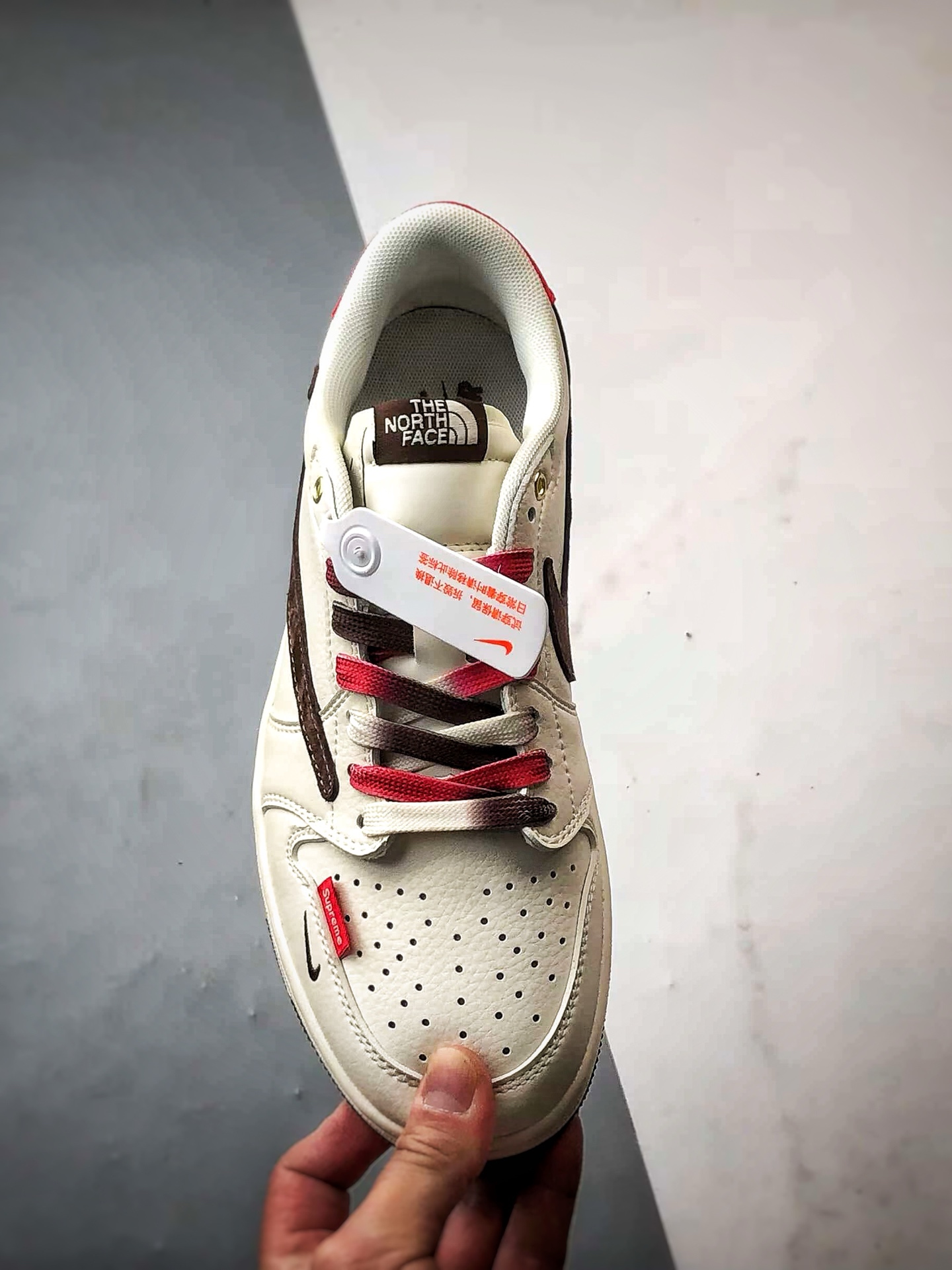 290 Air Jordan 1 Low ”高端定制” 北面米棕红倒钩 FC1688-213