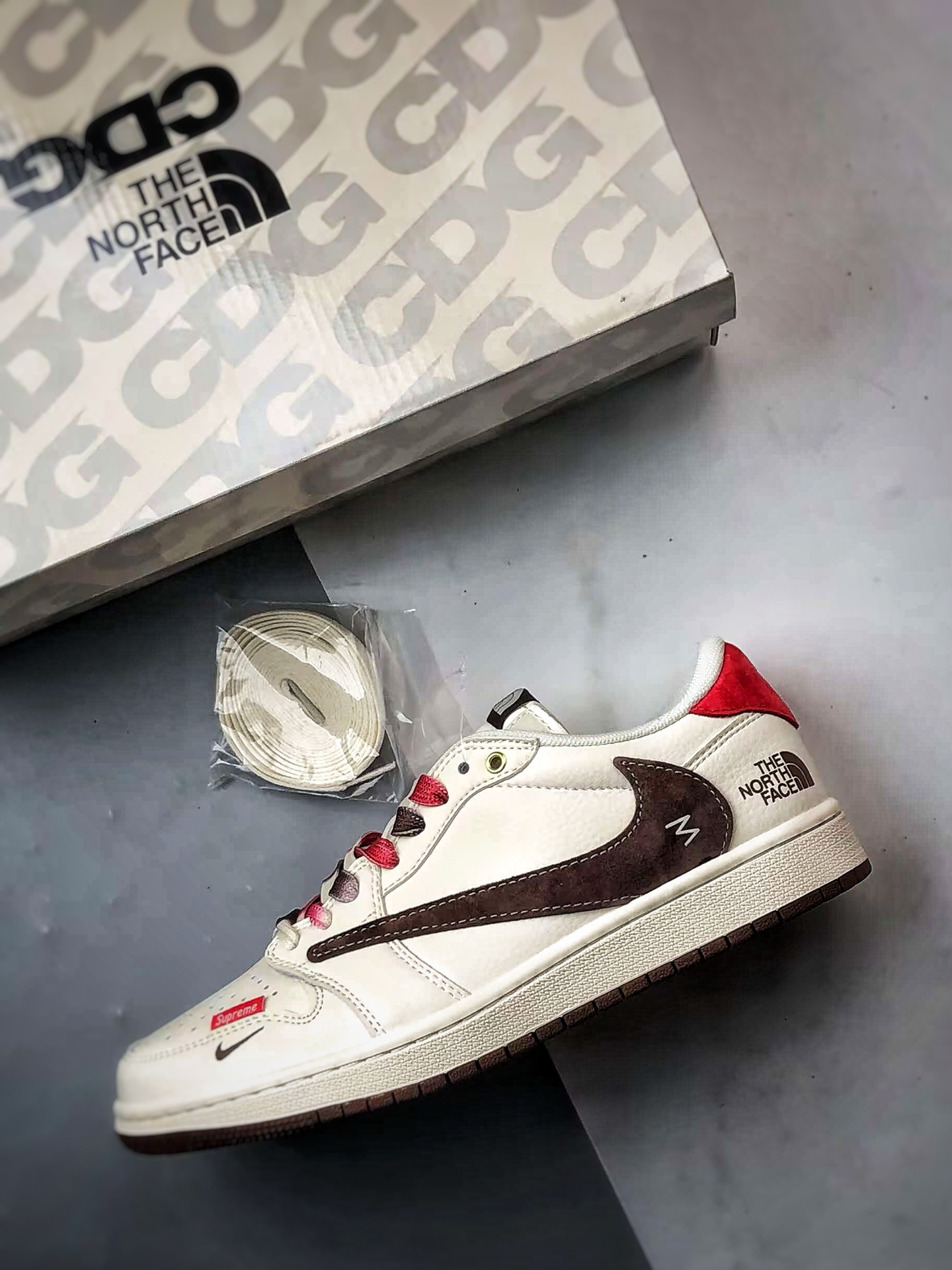 290 Air Jordan 1 Low ”高端定制” 北面米棕红倒钩 FC1688-213