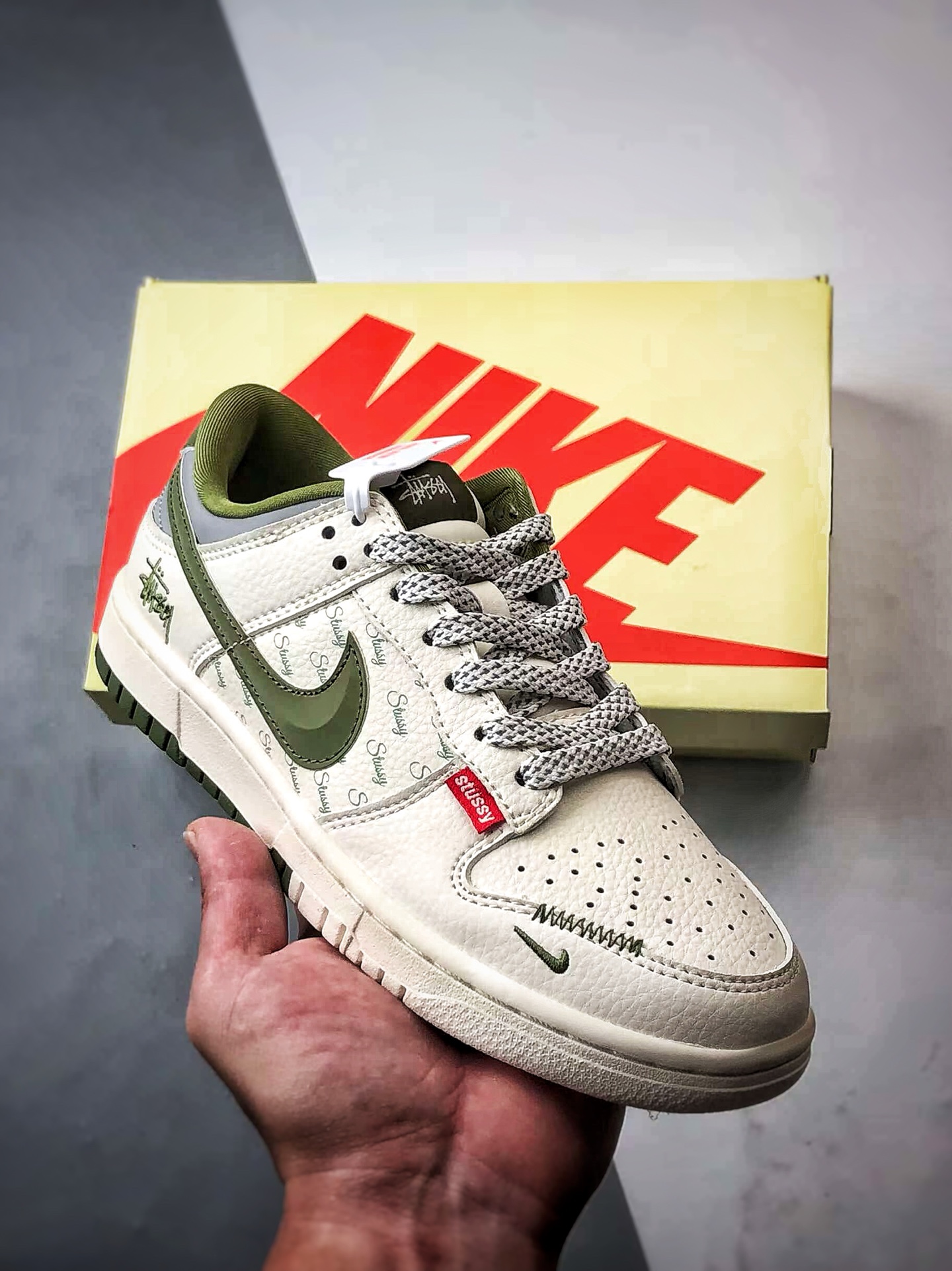 290 NK Dunk Low Retro ”DIY高端定制” 斯图西米白绿 低帮休闲运动板鞋 XS6089-538