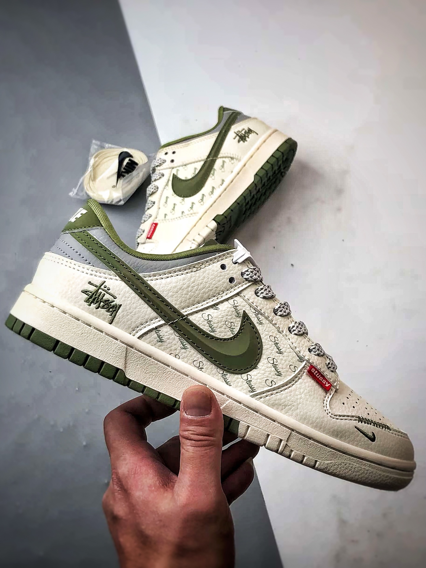 290 NK Dunk Low Retro ”DIY高端定制” 斯图西米白绿 低帮休闲运动板鞋 XS6089-538