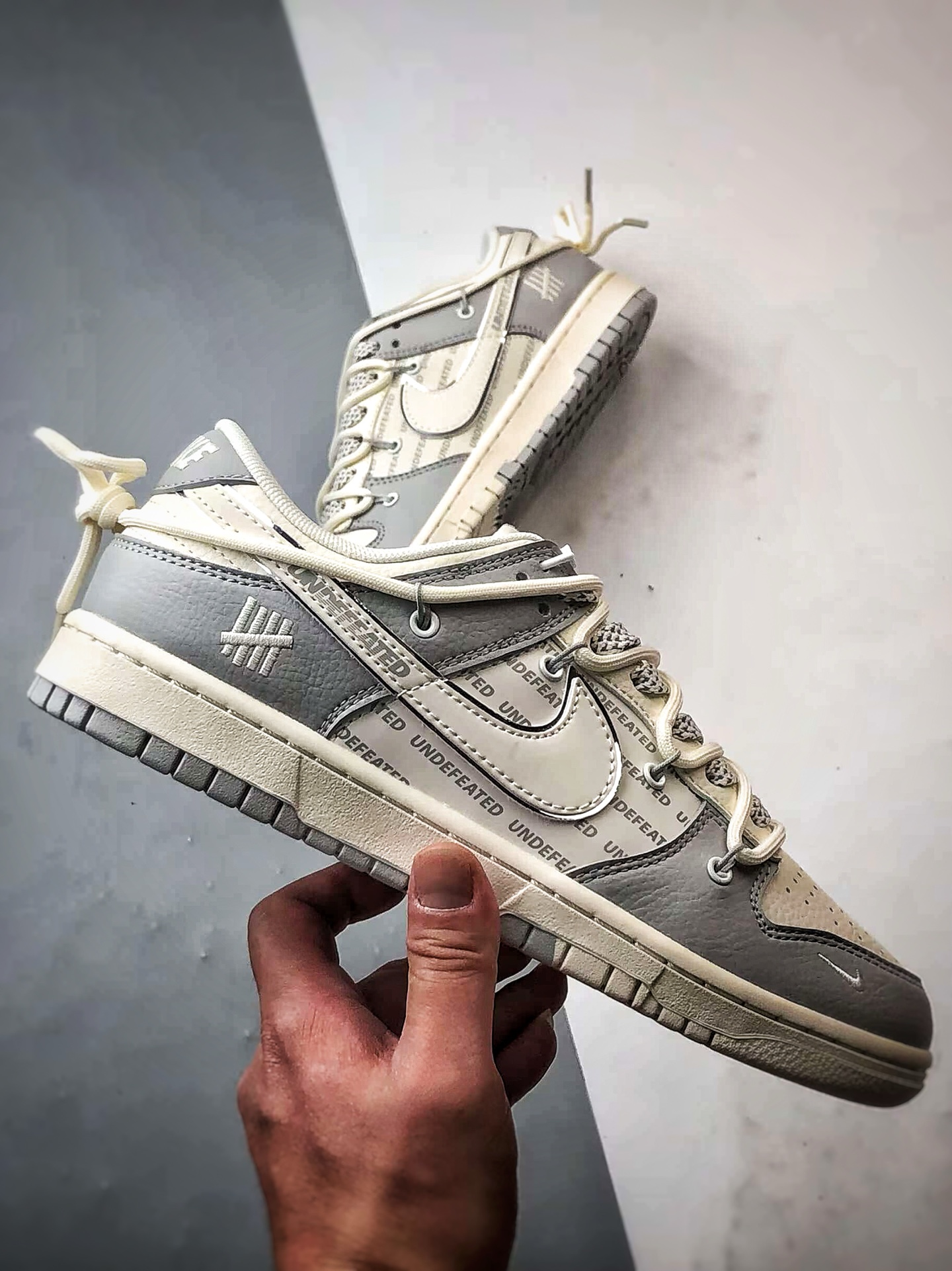 310 NK Dunk Low Retro ”DIY高端定制” 五道杠米白灰解构 低帮休闲运动板鞋 DM6868-079