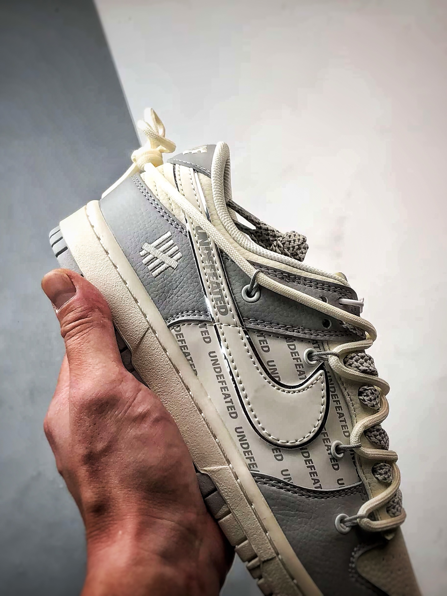 310 NK Dunk Low Retro ”DIY高端定制” 五道杠米白灰解构 低帮休闲运动板鞋 DM6868-079