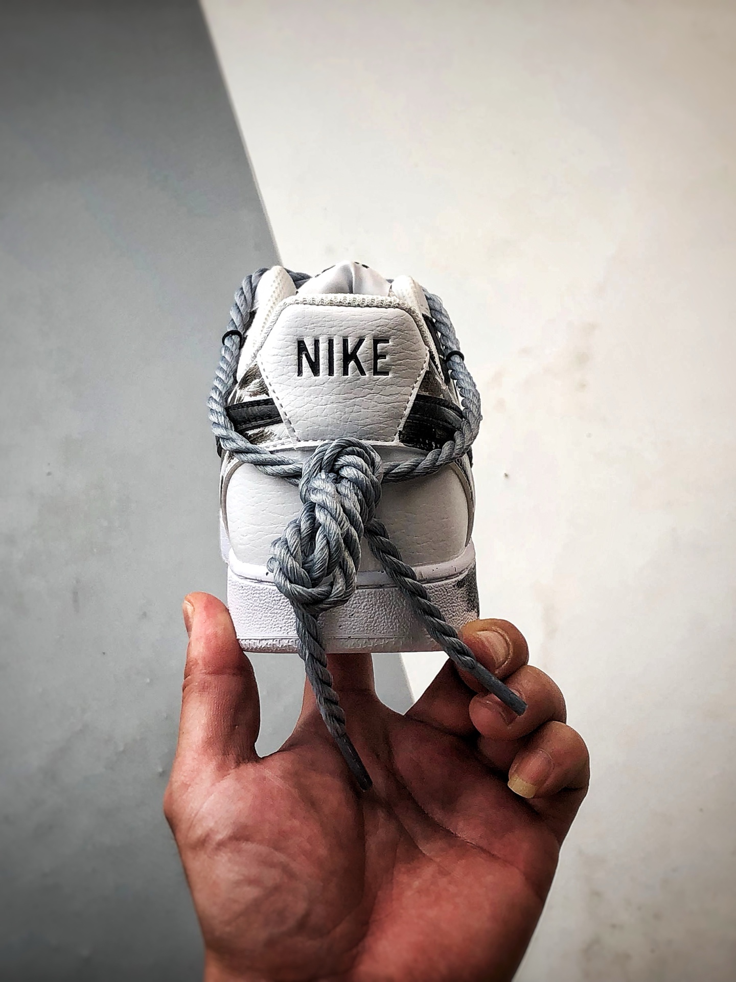 280 定制球鞋NK Court Vision 1 Low ”暗黑天使” 黑白 手绘泼墨涂鸦定制板鞋 DH2987-211